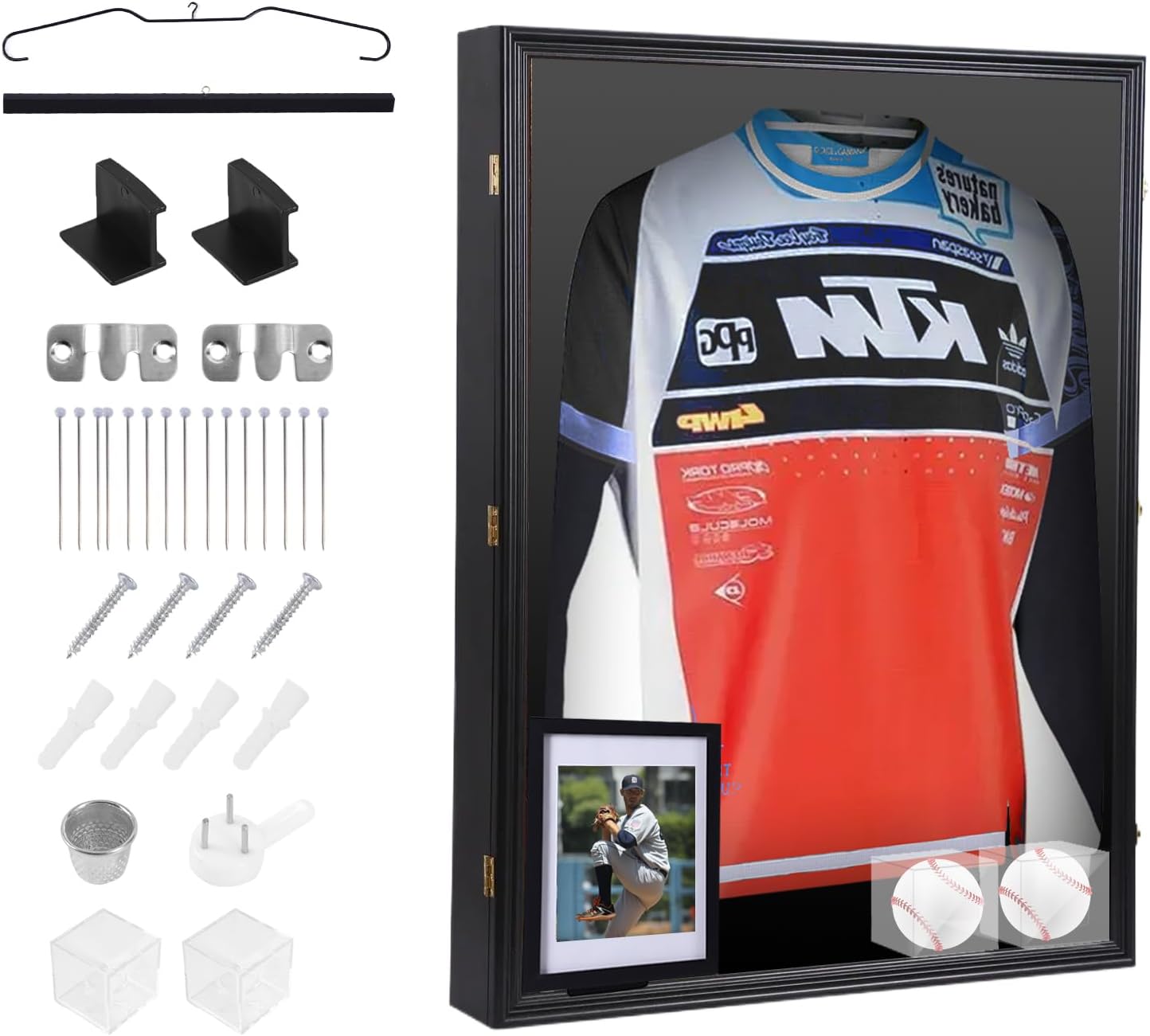 CDEN XL Jersey Frame, Jersey Frame Display Case, Extra Large Jersey Frame, with 98% UV Protection, Hangers, Jersey Display case, Shadow Box, with Baseball Case (1-Pack)