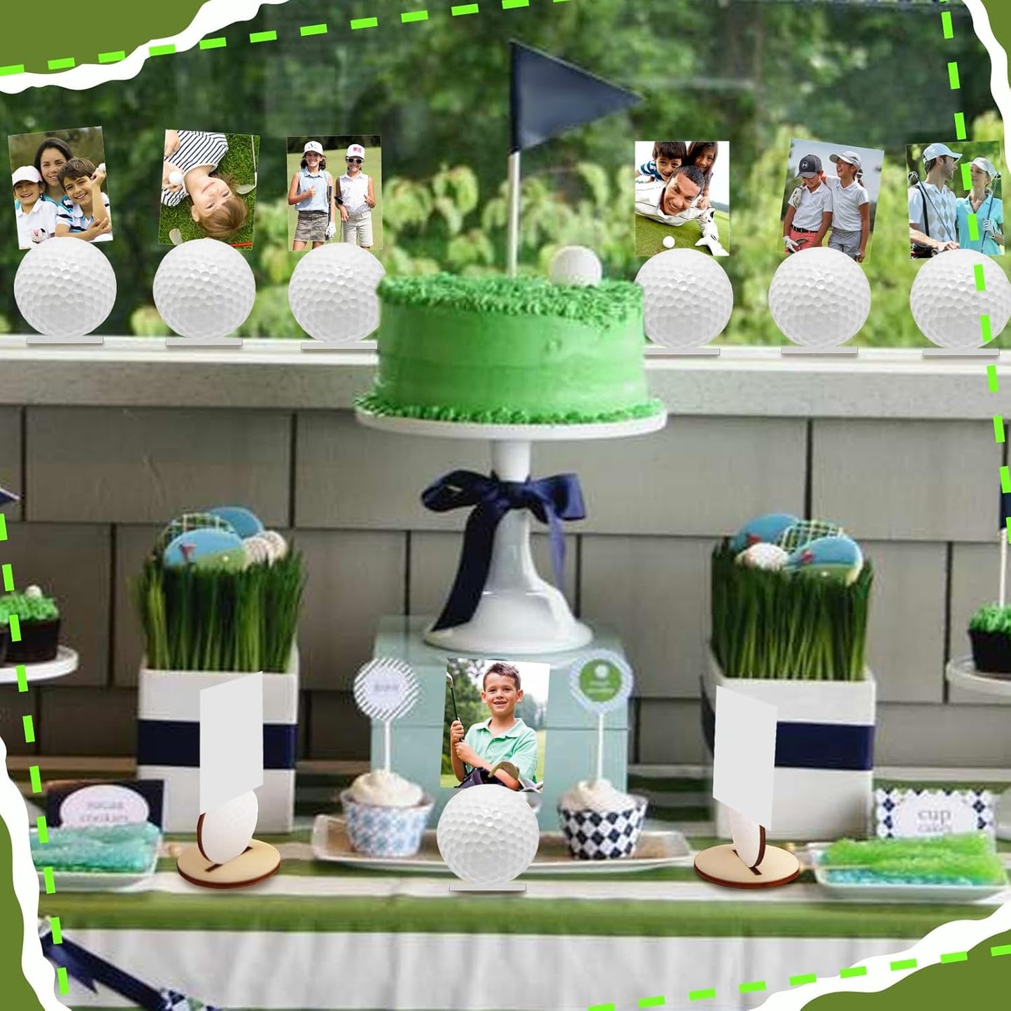 Golf Photo Stand Golf Party Decorations Table Number Card Place Holder Sticky Note Holder Golf Centerpieces for Table Hole in One Birthday Party Supplies
