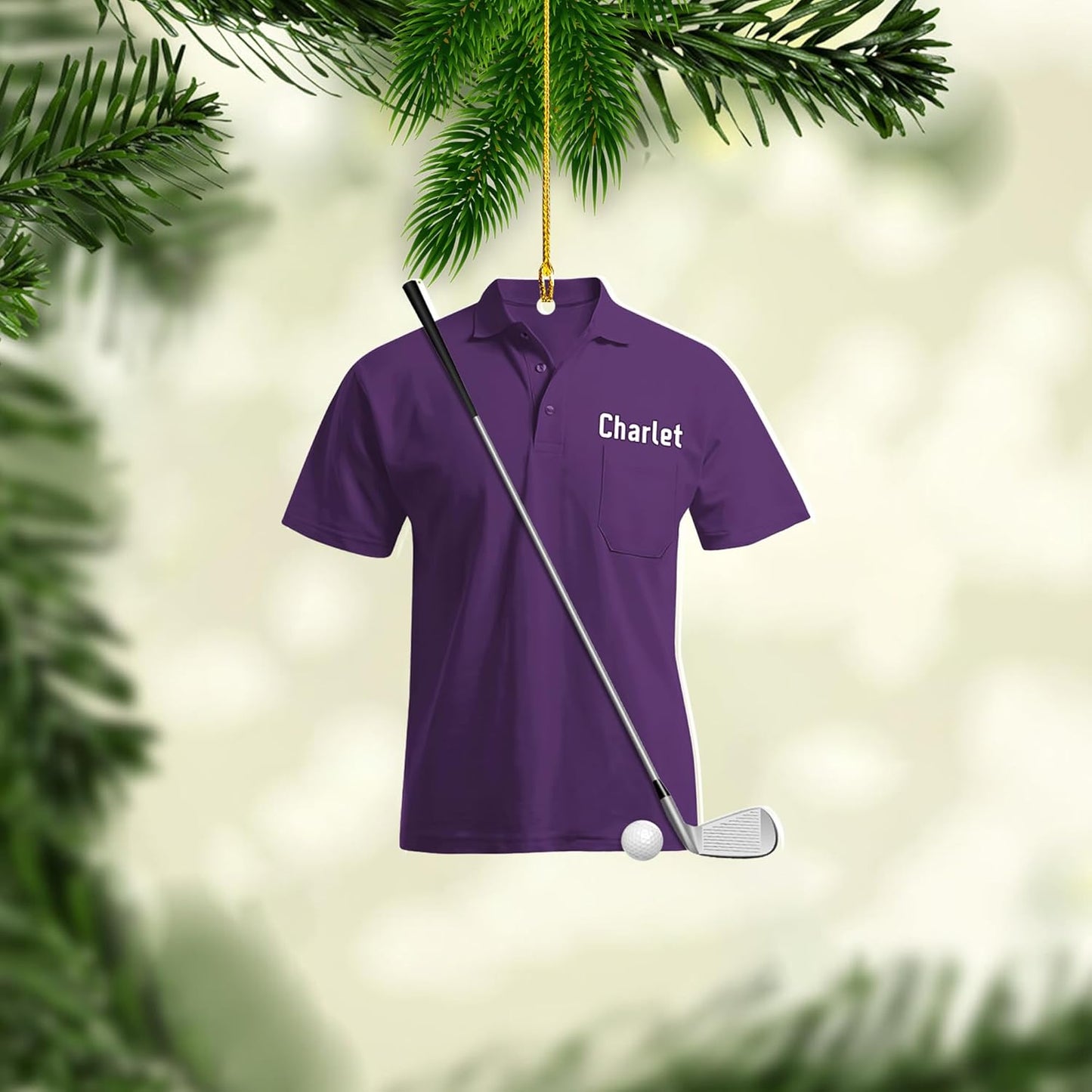 Personalized Golf Ornaments for Christmas Tree 2025 Custom Golf Christmas Ornament Golfing Bag Ornament Sports Golf Cart Ornaments Gift for Golfer Bag Golfing Lovers Hanging Decoration (G24)