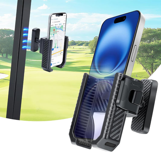 Magnetic Golf Cart Phone Holder, 8 N52 Strong Magnetic Base, Fits EZGO, Club Car, Yamaha, Golf Cart Phone Mount for iPhone, Samsung & Smartphones, Golf Cart Accessories for Men Women, Black