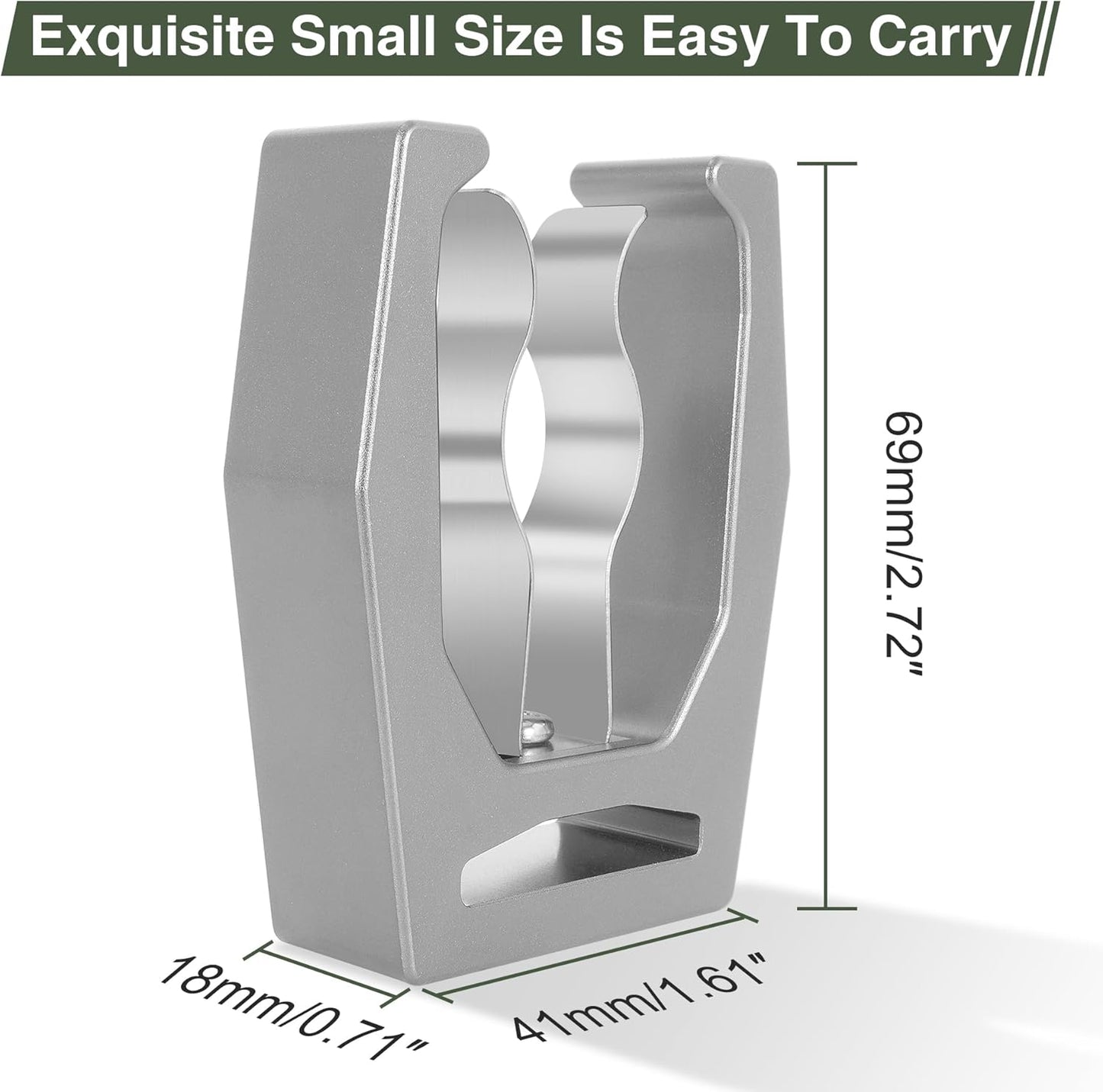 JIAYAN Magnetic Holder for Golf Cart Aluminum Alloy & Stainless Steel Clip Equip with Loop Strap Fit for Golfing, Fishing, Grilling, Camping Golf Accessory for Golf Lovers (Silver)