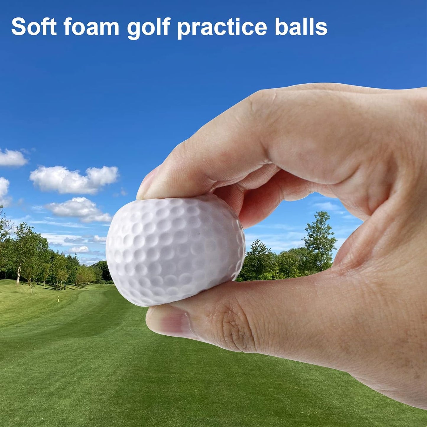 KOFULL Foam Golf Practice Balls, 24/50 Pack Realistic Feel and Limited Flight Training Balls for Indoor or Outdoor, Soft Practice Golf Balls for Backyard