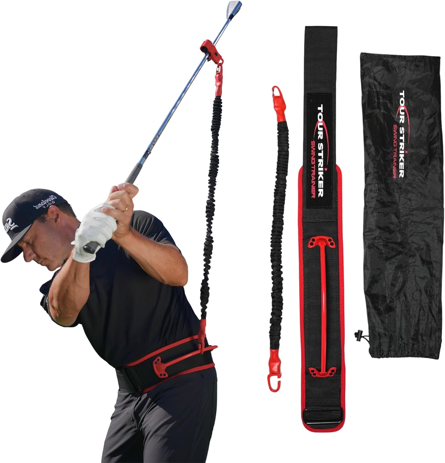 Tour Striker Swing Trainer – Golf Swing Trainer Aid for Muscle Memory & Proper Swing Path – Improves Inside‑Out Strike, Tempo & Consistency – Indoor & Outdoor Use