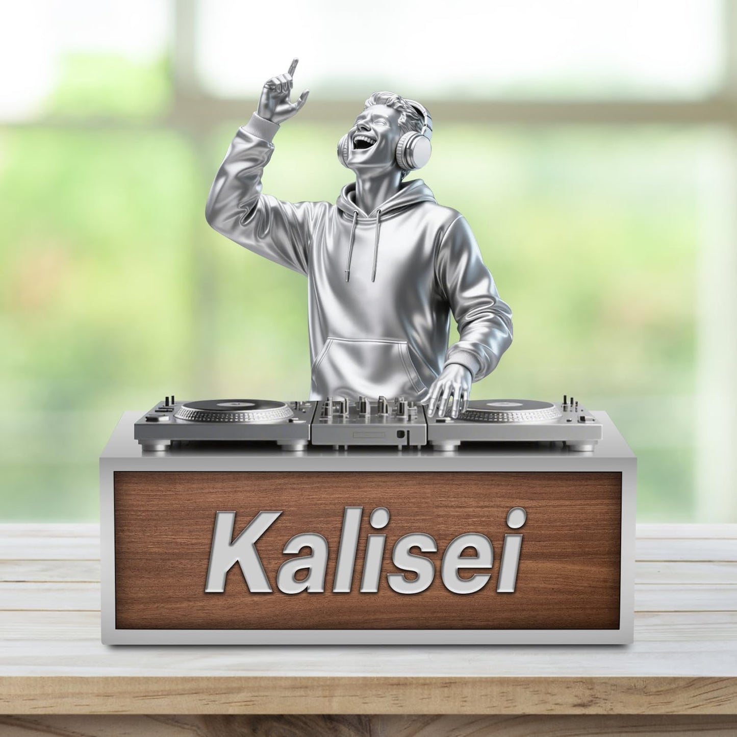 Custom DJ Name Desk Sign Personalized Acrylic DJ Desk Ornament Music Studio Decor Plaque Disc Player Hip-hop Singer Figurine Trinket Music Lovers Gift for Men Women