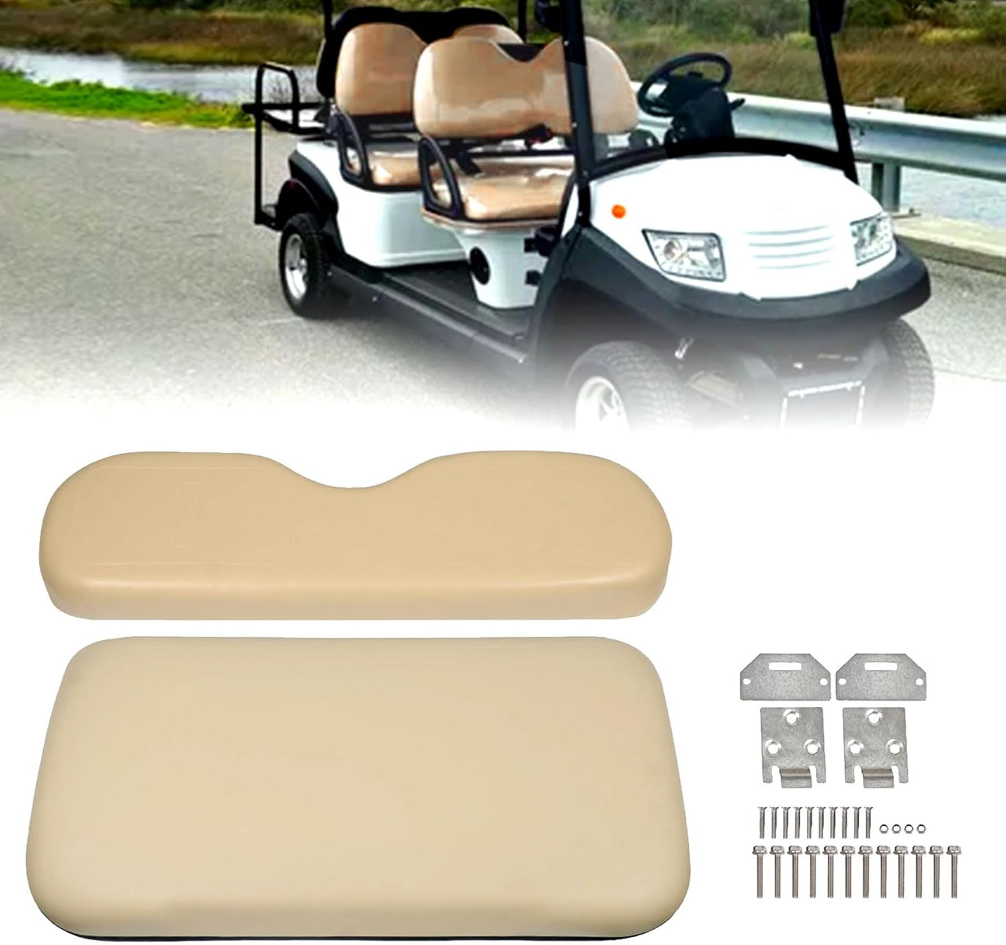 GXYWADY Tan Golf Cart Front Seat Cushion Replacement for EZGO Medalist TXT 1994-2013