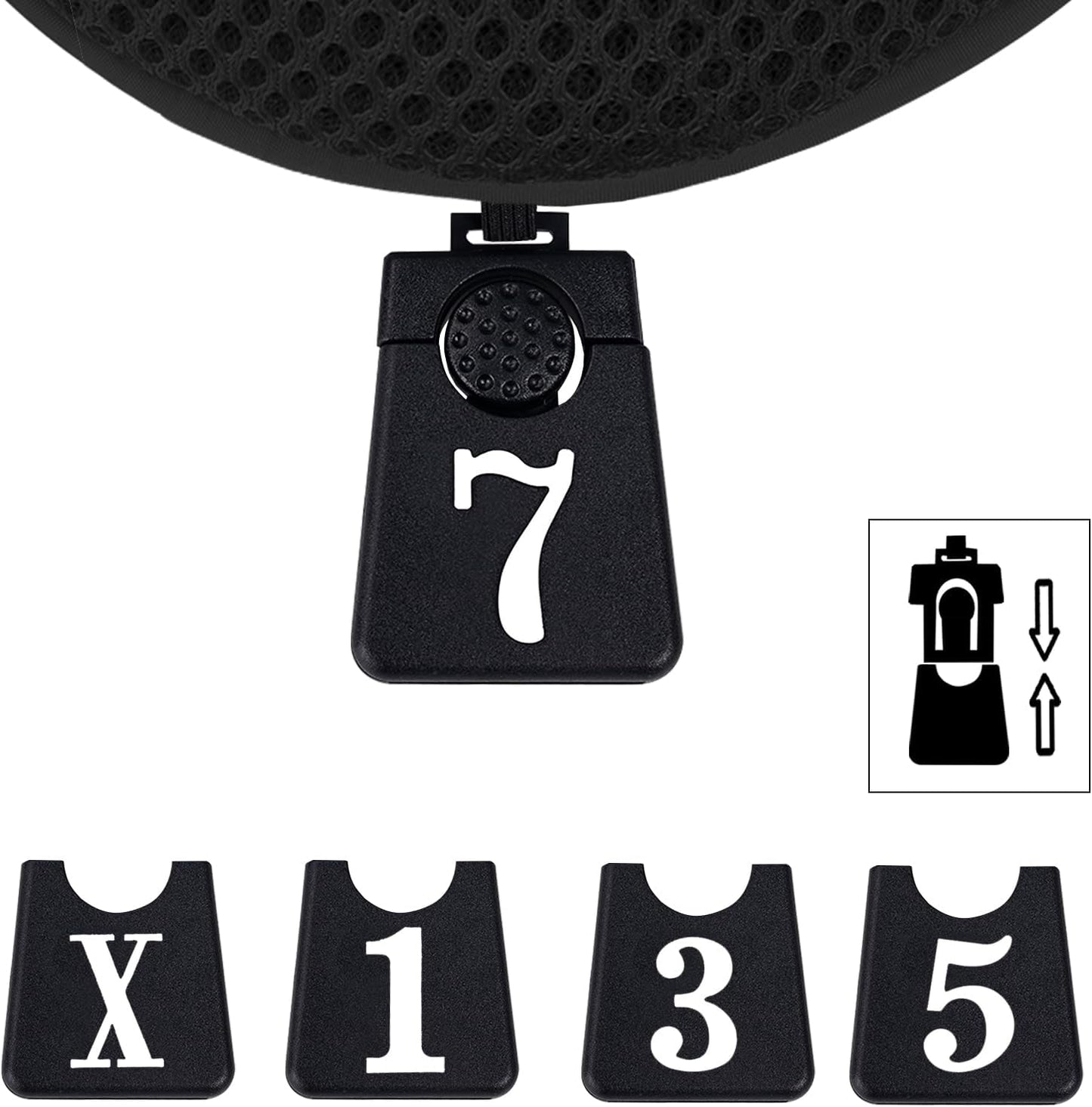 Andux 4pcs/Pack Mesh Golf 460cc Driver Fairway Wood Club Head Covers with Interchangeable No. Tags