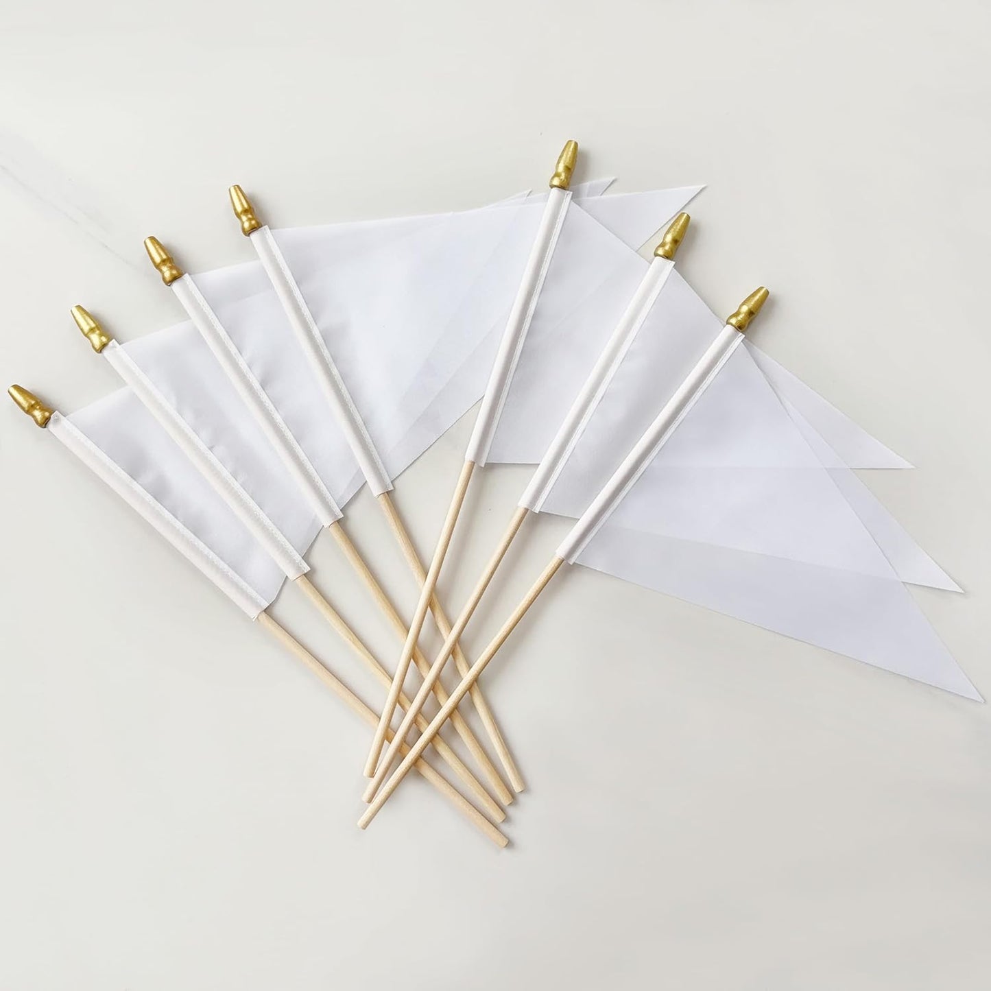 20 Pack Solid Color White Blank Pennant Flags on Wood Stick Small Mini Plain DIY Graffiti Flags,Decorations for Parades,Grand Opening,Kids Birthday,Sports Clubs,5x8 Inch