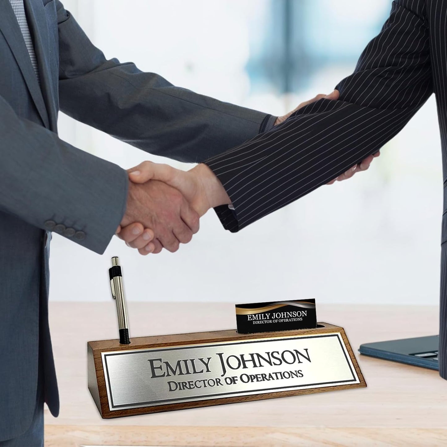 Name Plate for Desk Personalized Desk Name Plates Custom Wood Name Plaque with Name Title Office Desk Accessories Gifts for Coworkers Employees Boss Manager Teacher