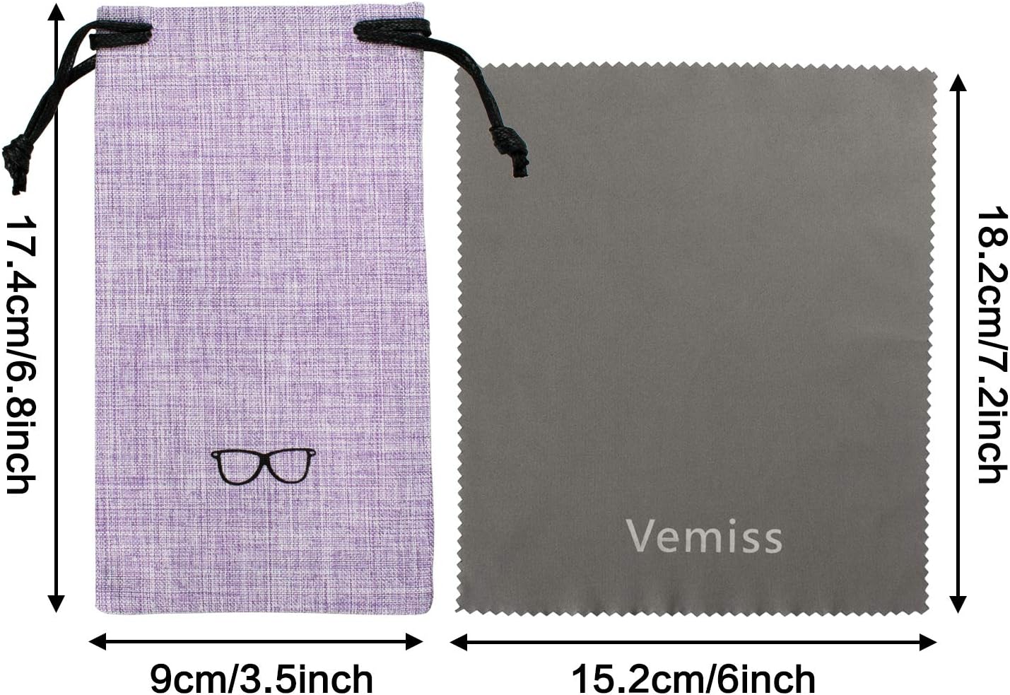 Vemiss Hard Shell Eyeglasses Cases, Linen Fabrics Protector Sunglasses Case, Large Glasses Case