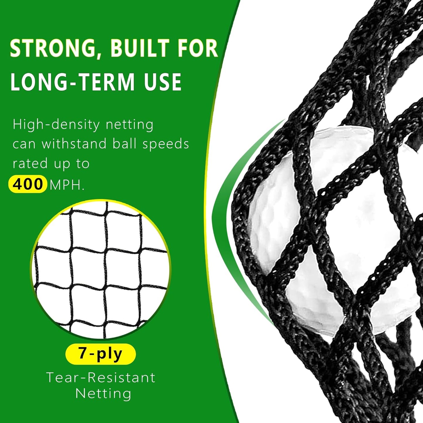 Thicker Heavy Duty Golf Practice Net for Backyard (10x7ft) – Hitting and Chipping Net with Target Cloth, Indoor Outdoor Golf Netting for Garage, Real Ball Training Aid