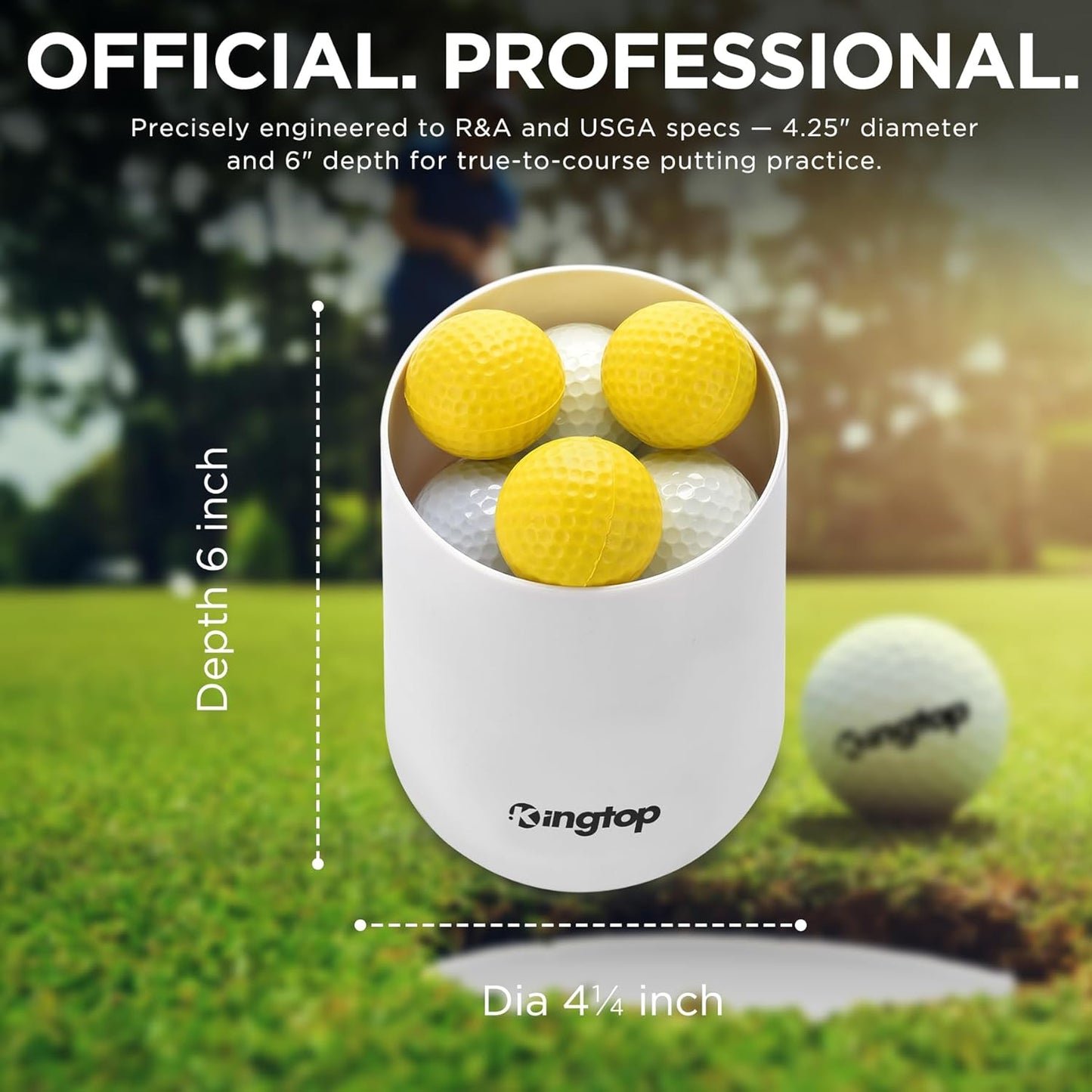 KINGTOP Golf Hole Cup – Fit PGA/USGA Regulations, Golf Accessories for Backyard Practice Putting Green, 4 Inches and 6 Inches Available