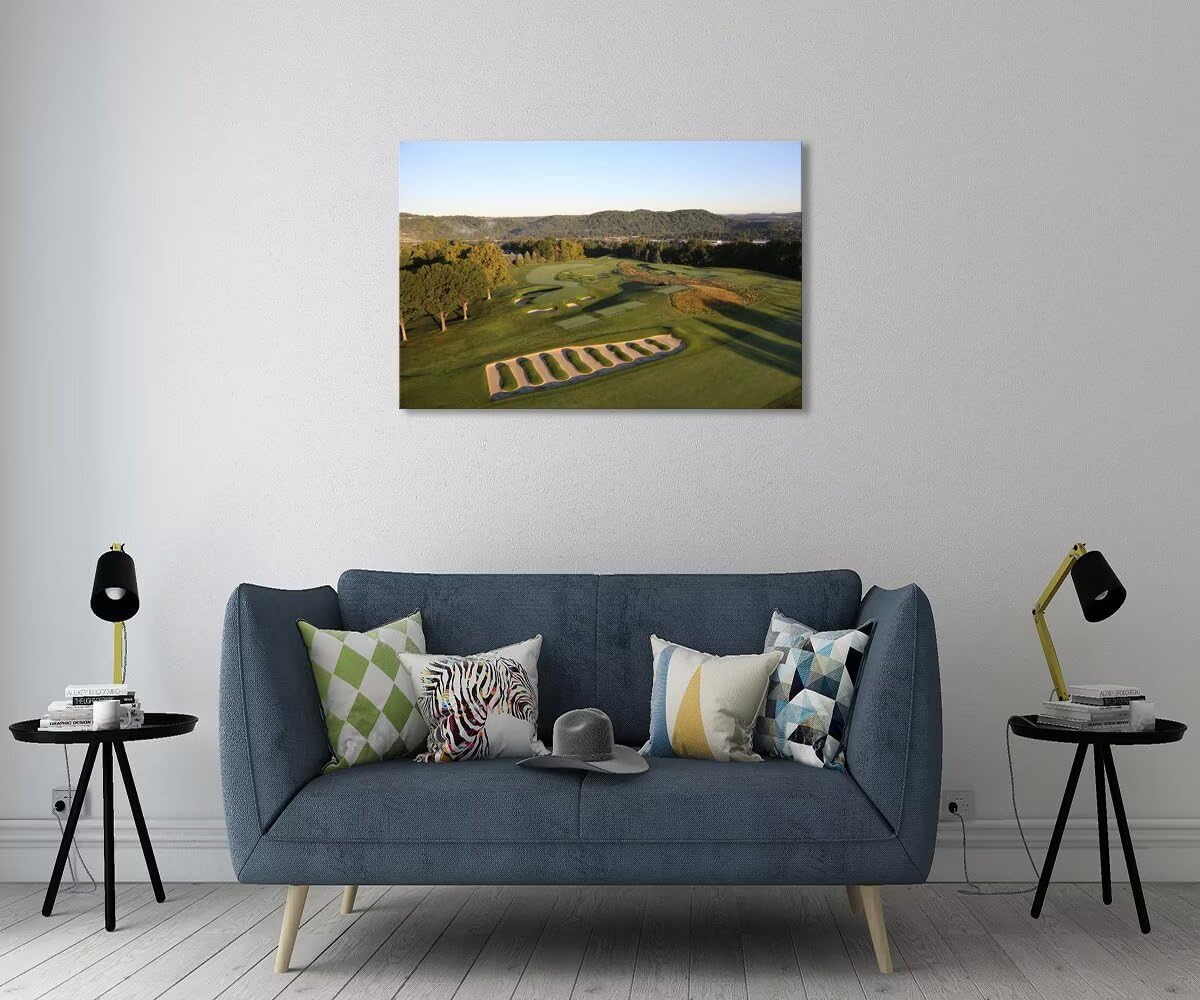 Oakmont Country Club Golf Courses Wall Art for Living Room Bedroom Bathroom Home Decorations Golf Art Golf Course Picture Poster Framed Artwork Canvas Prints Ready to Hang(28''H x 44''W)