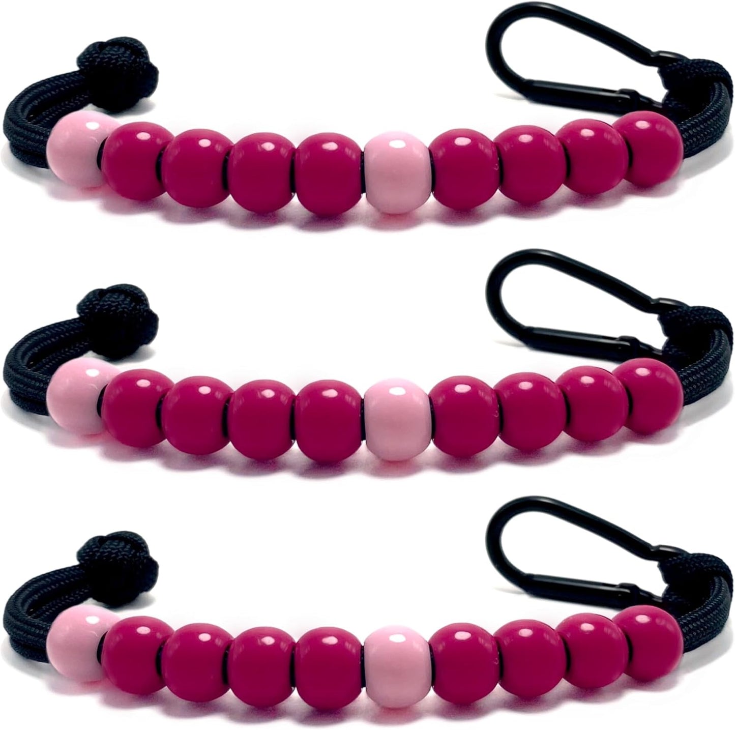 LAMIBEE Pack 3pcs, Golf Beads Count Stroke Score Counter, Durable 550 lbs Paracord String with 10 Beads, Easy Scorekeeping, Hand-Braided with Clip