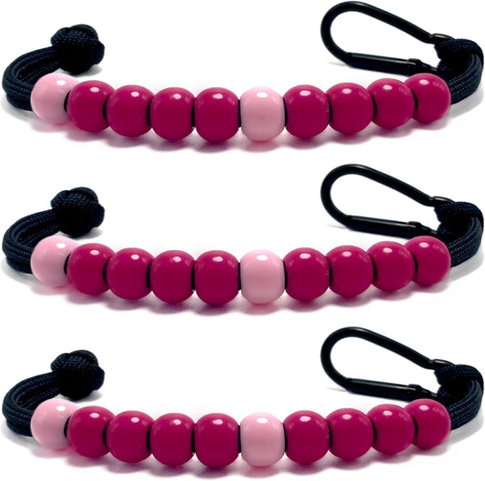 LAMIBEE Pack 3pcs, Golf Beads Count Stroke Score Counter, Durable 550 lbs Paracord String with 10 Beads, Easy Scorekeeping, Hand-Braided with Clip