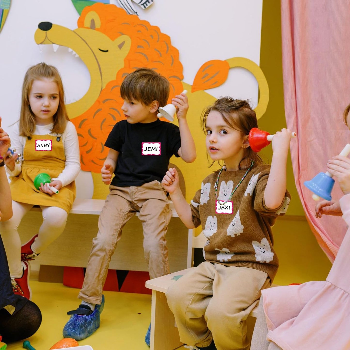 Pink Name Tags,2"x 3" Name Tag Stickers with Pink Border 200 Pcs Adhesive Name Tags Sticker Name Badges Labels for Valentine, School, Office, Home, Party, Conferences