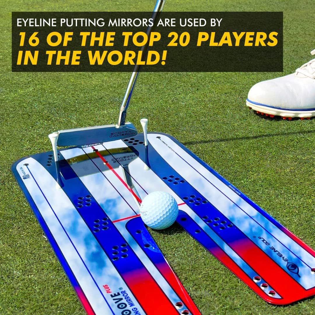 EyeLine Golf Putting Mirror - Alignment Training Aid Used by Top Tour Pros for Consistent Setup, Checks Eyes-Shoulders-Putter Face for Improved Accuracy, Indoor-Outdoor Practice