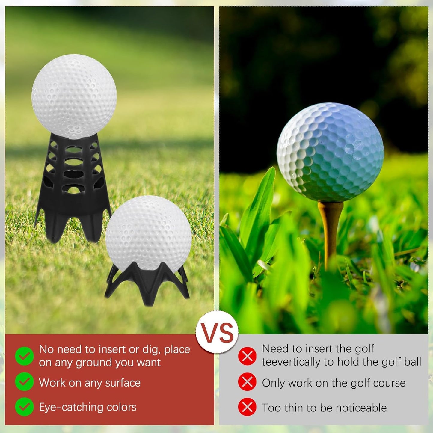 Golf Simulator Tees - Plastic Golf Tees Use for Home & Outdoor & Indoor Driving Range & Winter Turf