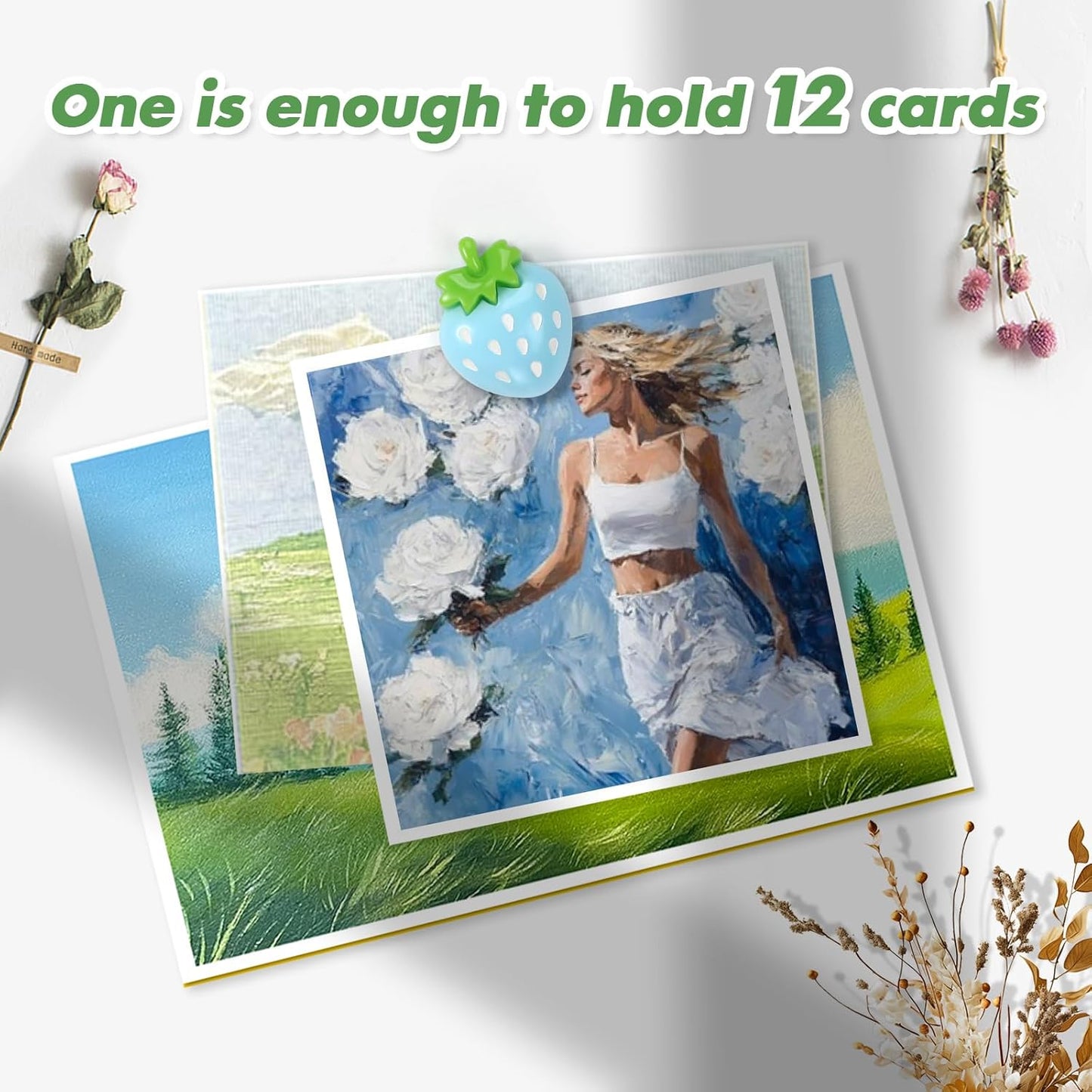 12Pcs Strawberry Fridge Magnet, Cute Refrigerator Decorative Magnets,6 Colors Resin Strawberry Magnets for Kitchen, Locker, Office Accessories (Colorful Strawberry, 12Pack)