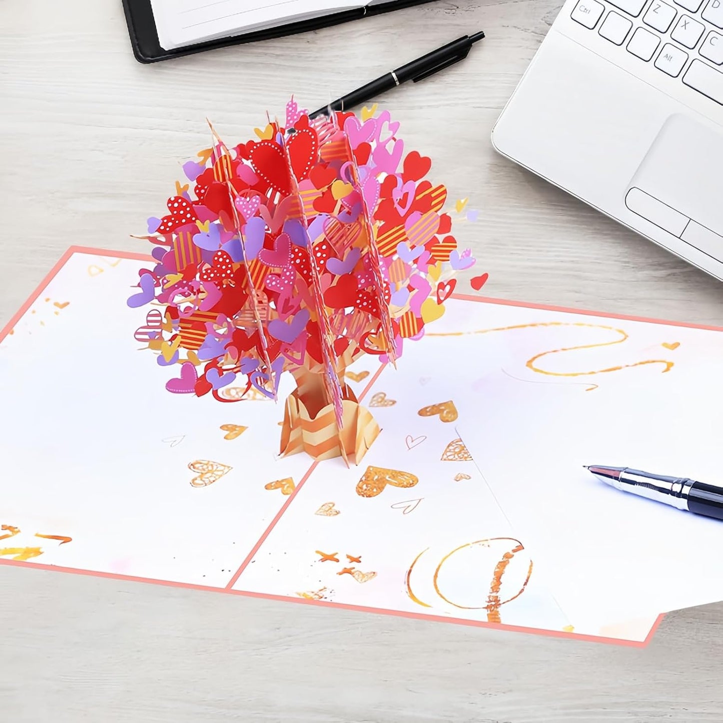 3D Pop Up Cards,Valentines Day Greeting Cards for Women,Gifts Cards for Kids School Heart Card with Envelope for Mother's Day Thinking of You Card for Wife,Girlfriend,Friends(Heart tree card)