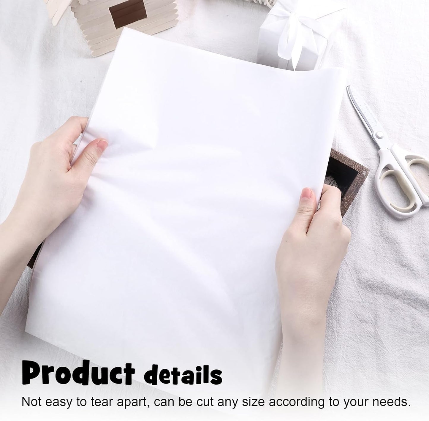 VGOODALL 450 Sheets White Tissue Paper, 11.5x8 Inch Gift Wrapping Paper for Holiday Birthday DIY Crafts Project