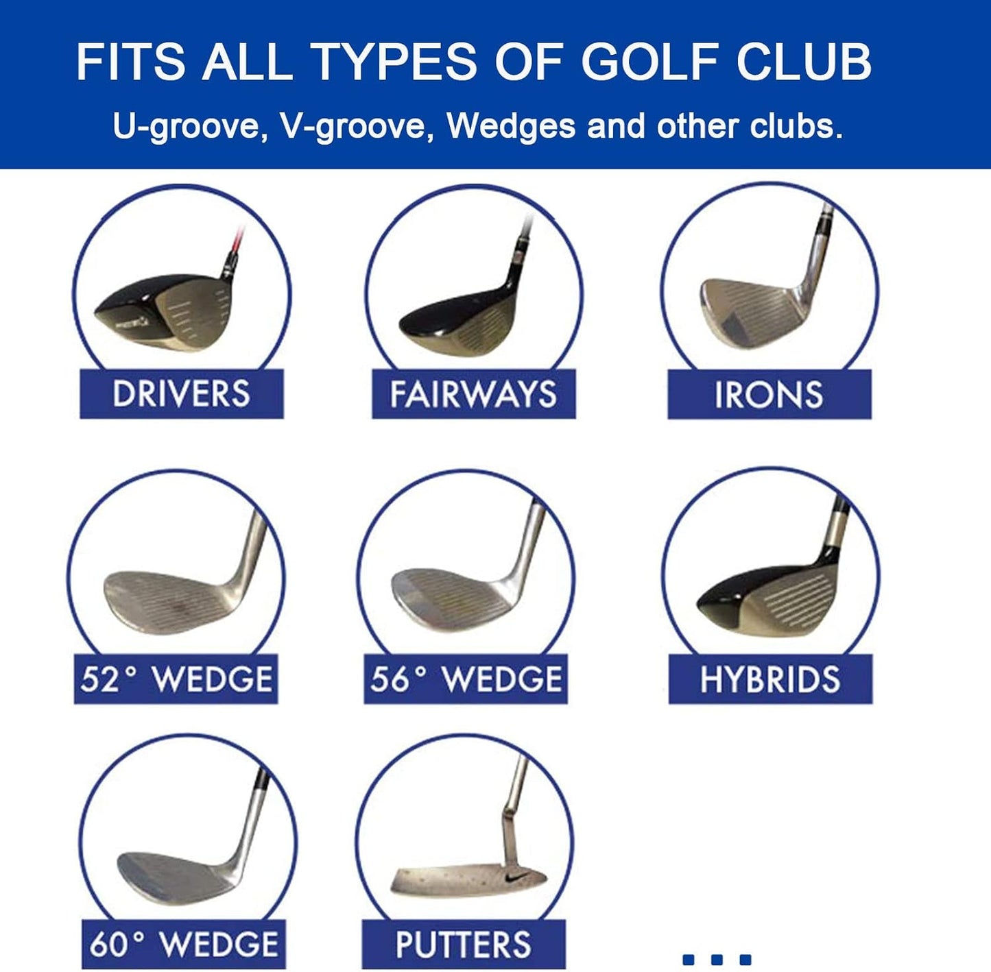 Bulex Golf Club Groove Sharpener, Re-Grooving Tool and Cleaner for Wedges & Irons - Generate Optimal Backspin - Suitable for U & V-Grooves