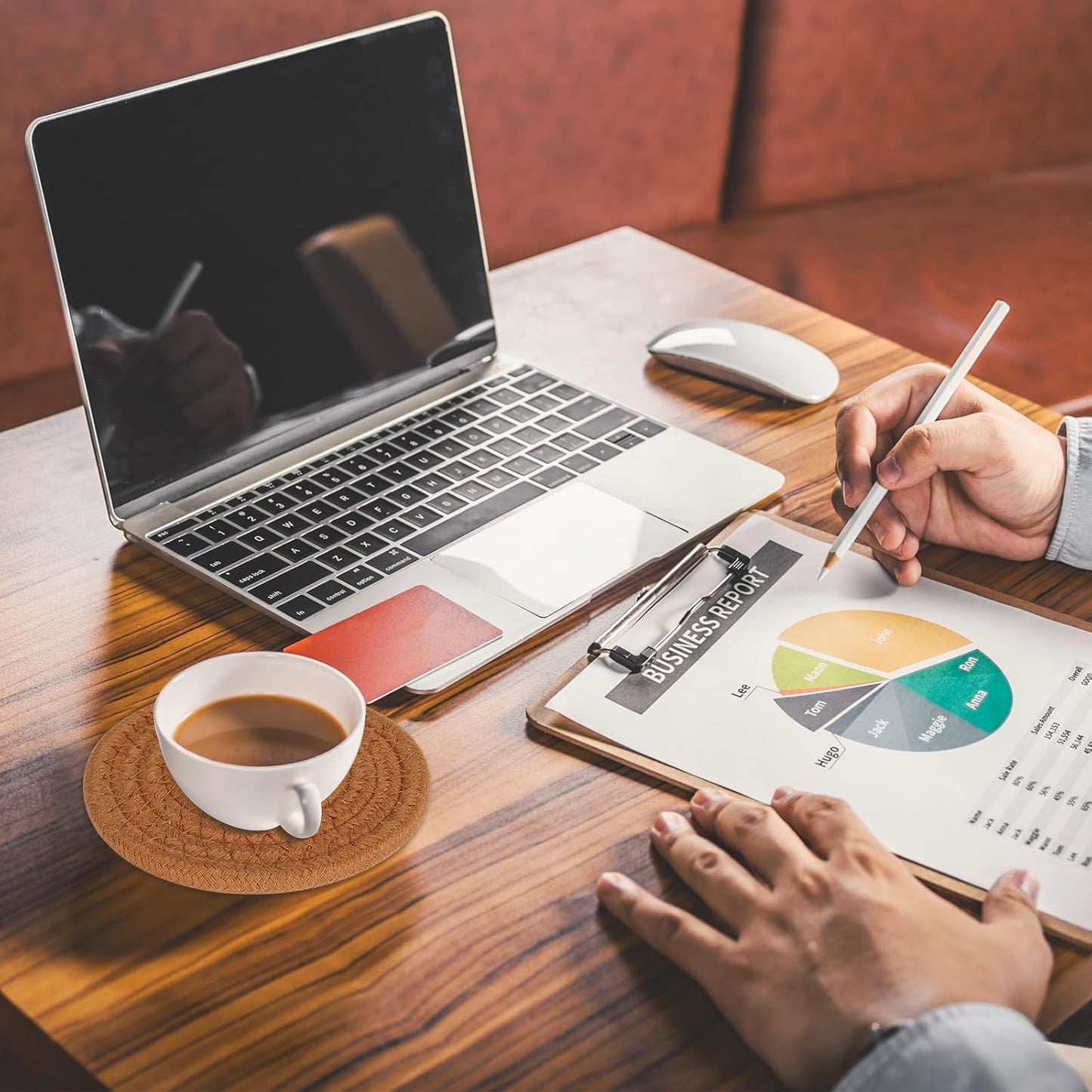 Mckanti 10 Pack Drink Coasters with Holder, Absorbent Coasters for Coffee Table, Minimalist Cotton Woven Coaster Set for Home Decor Tabletop Protection Suitable for Kinds of Cups, 4.3 Inches.