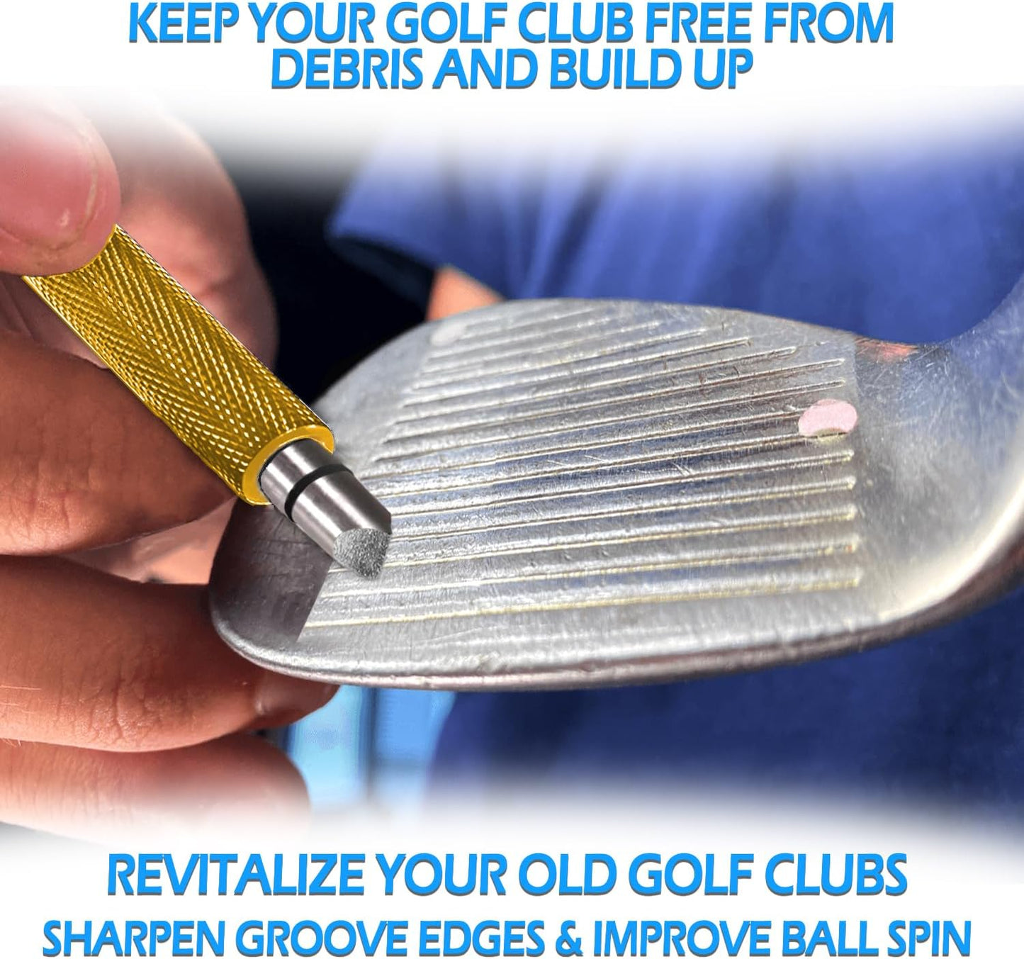 Golf Club Grove Sharpener,Golf Club Grove Cleaner, Re-Grooving and Cleaning Tool for Wedges and Irons, Optimal Backspin on Golf Ball for Precision Shots 5 Colors to Choose from