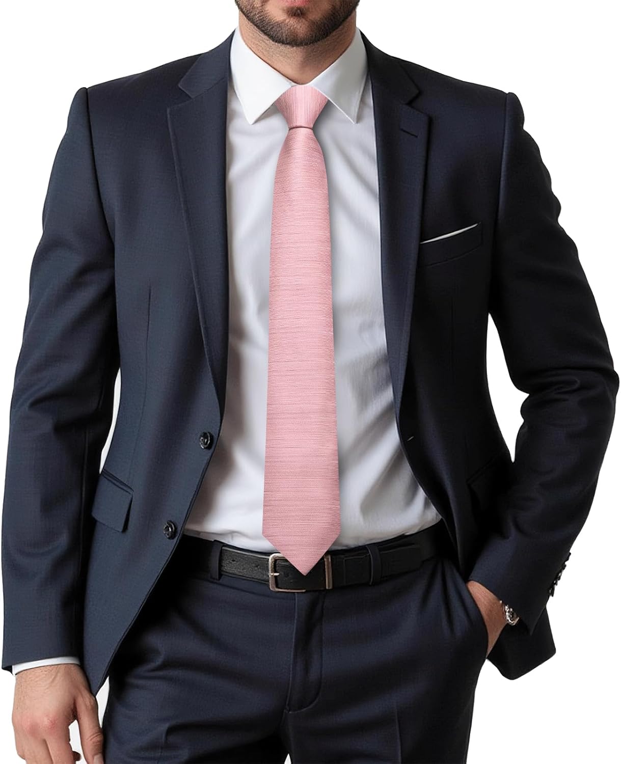 Dubulle Mens Paisley Striped Tie WOVEN Necktie for Men and Handkerchief Cufflinks Set Wedding Formal Business