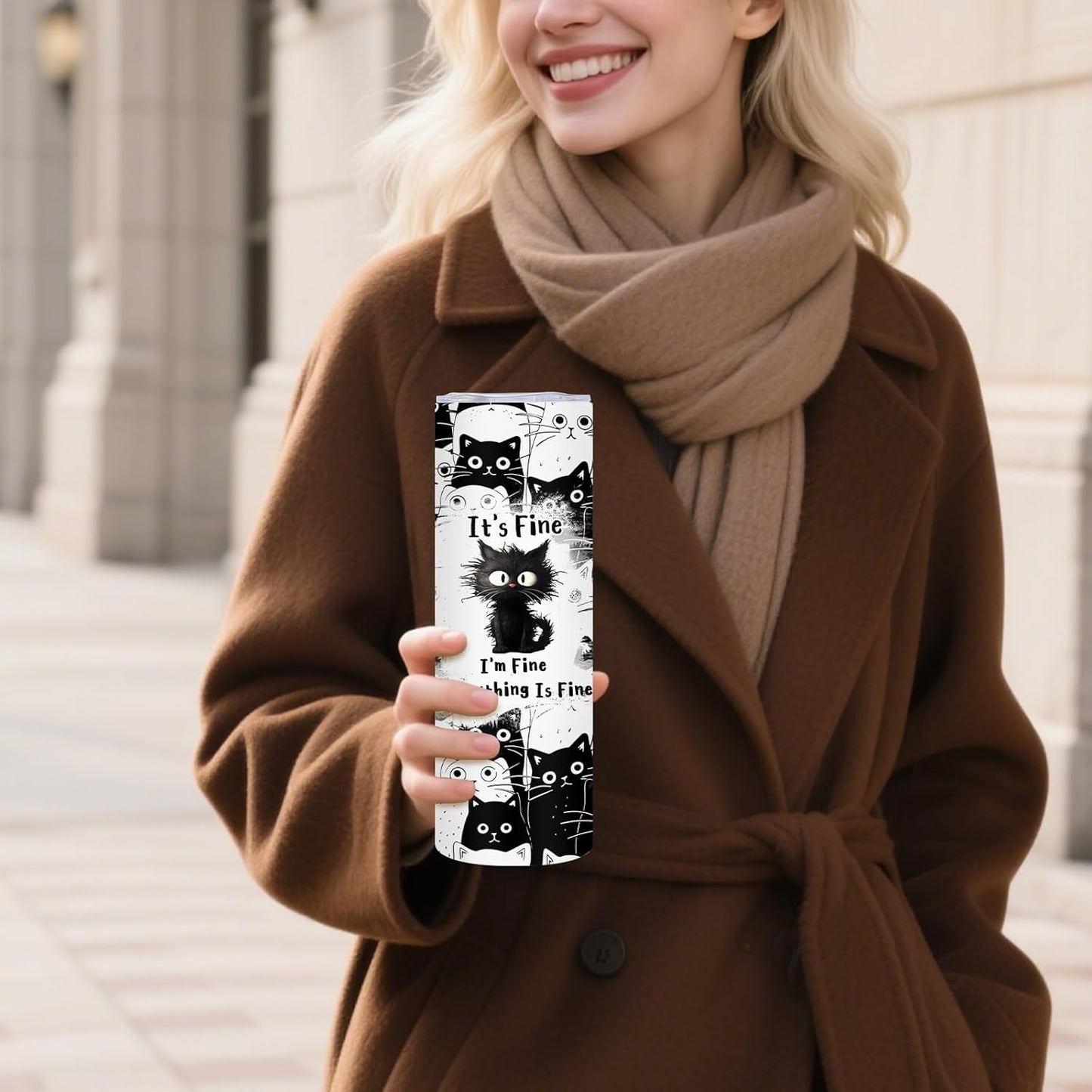 Cat Lovers Gifts, Cat Gifts For Women, Black Cats Tumbler 20oz, Cute Tumblers For Woman With Lid And Straw, Stainless Steel Cup Cats Gift Birthday Christmas Party Gift For Women