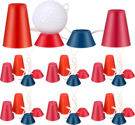 Gejoy 24 Pieces Rubber Winter Golf Tees Golf Rubber Tees Practice Tee Holder with 4 Different Height for Practice, 38,22,16.5,12 mm
