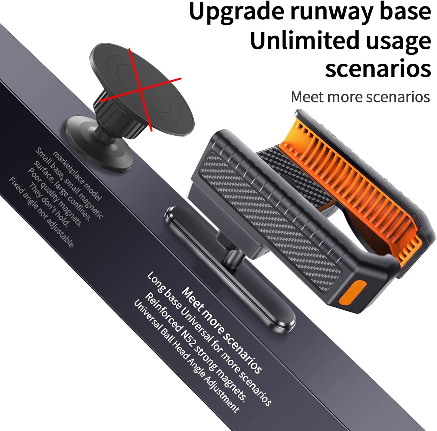 DIGI4U Magnetic Phone Holder for Golf Cart, Narrow Base N52 Magnet, Golf Accessories Compatible with EZGO/Club Car/Yamaha, 360° Rotatable Golf Cart Phone Mount for iPhone Samsung