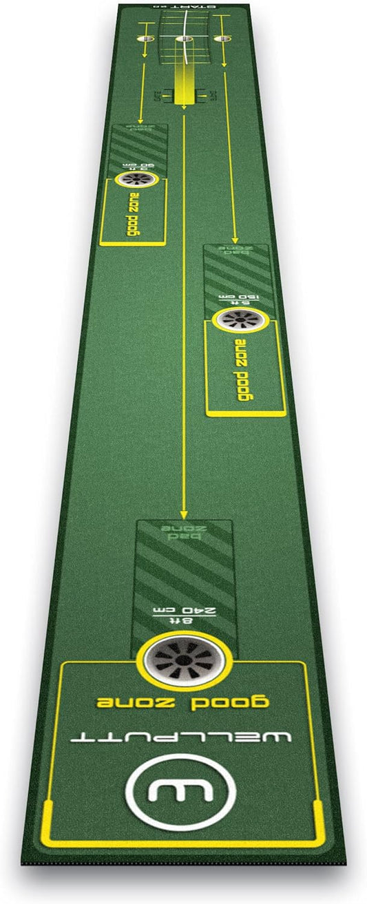 WELLPUTT - Golf Putting Training Mat - 10ft Start 2.0