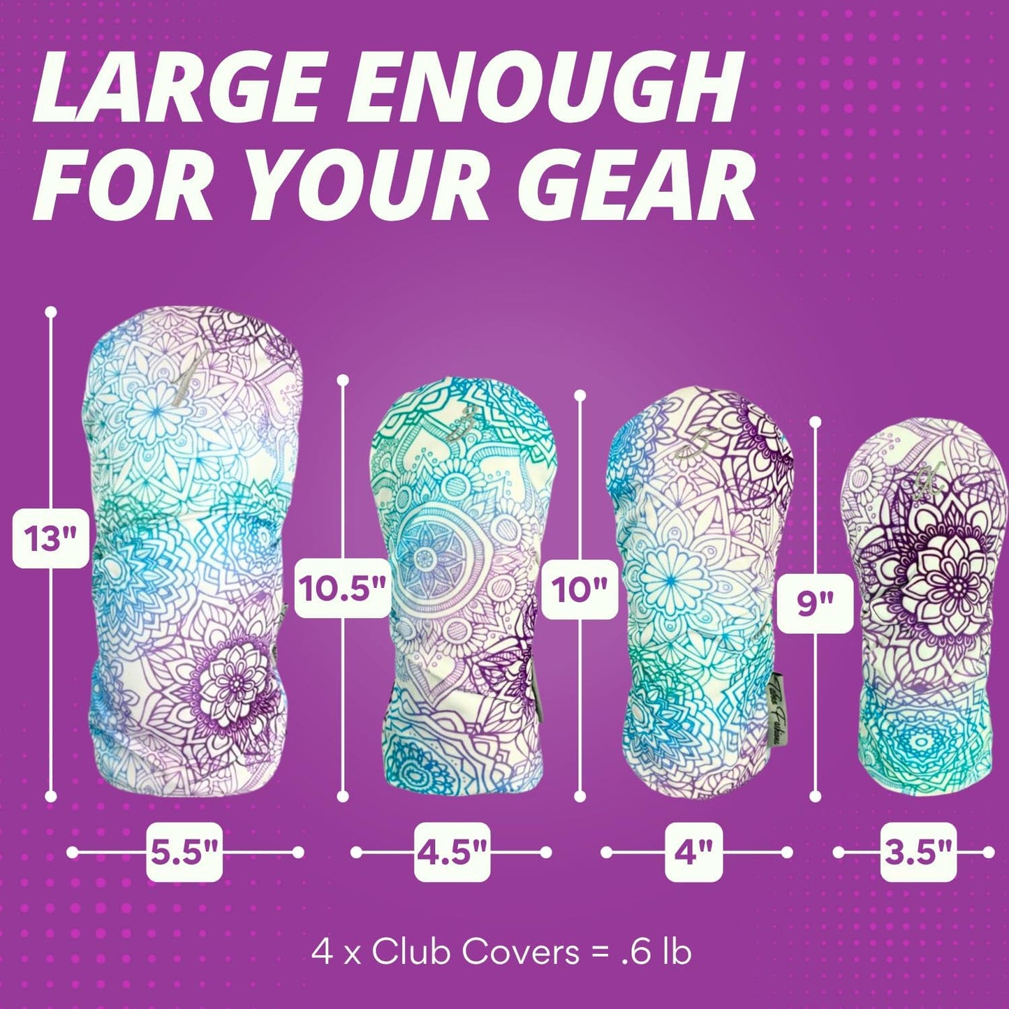 Taboo Fashions Resort Collection Golf Club Covers for Women - Numbered Golf Headcovers Set for Driver, Fairway and Hybrid Clubs - Weather Resistant, Pack of 4