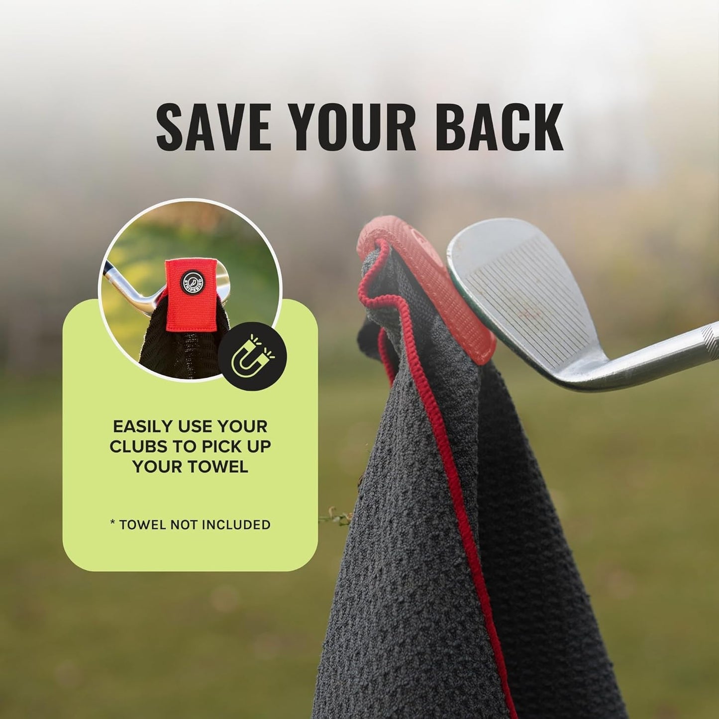 Stripebird - Magnetic Clip for Any Towel (Red) - Highest Strength Magnet for Magnetic Golf Towel - Removable from Towels - Magnet Golf Towel - Magnetic Golf Towels for Men