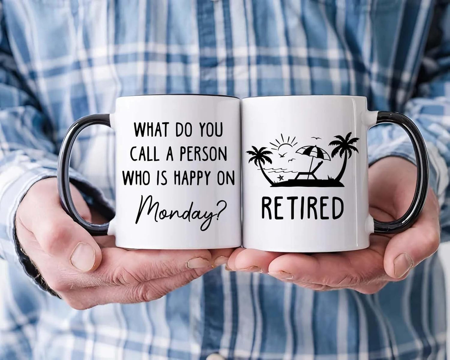 Retirement Gifts For Men Women, Who Is Happy On Monday, Happy Retirement Mug 11 Oz Coffee Mug, Retired Gifts Birthday Present Christmas for Coworkers Nurse Teacher Boss Dad Grandpa