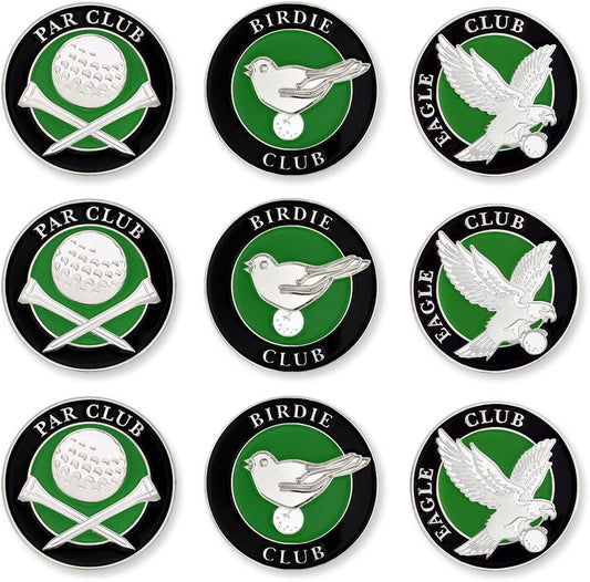 PinMart’s Mix Bundle Pack of 9 Golf Ball Markers - Golf Accessories for Men and Women – United States Eagle and American Flag Magnetic Ball Markers Set of 9