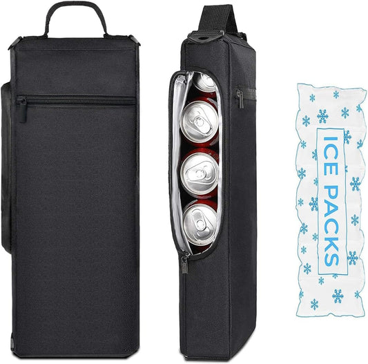Golf Cooler Bag with Ice Pack, Keeps Drinks Cold for Hours,Holds 6 Pack of Cans or 2 Wine Bottles, Fits Discreetly in Golf Bags, Cool Golf Gifts for Men Golfers