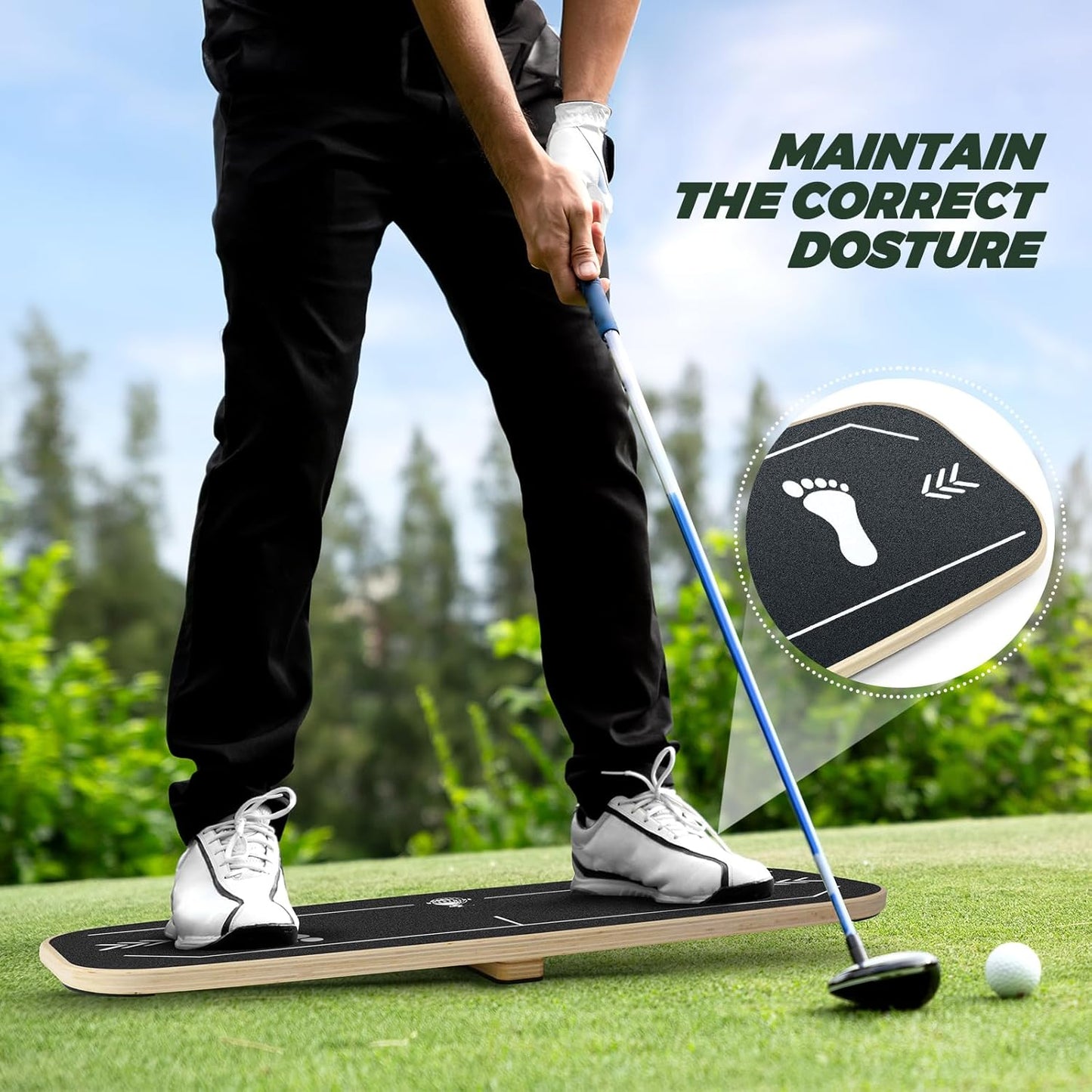 Golf Pressure Plate, Gravity Transfer Board Training Aid to Weight Shift Golf Training Aid for Indoor Practice, Golf Swing Speed Trainer for Beginners Correct Swing Sequence Tempo