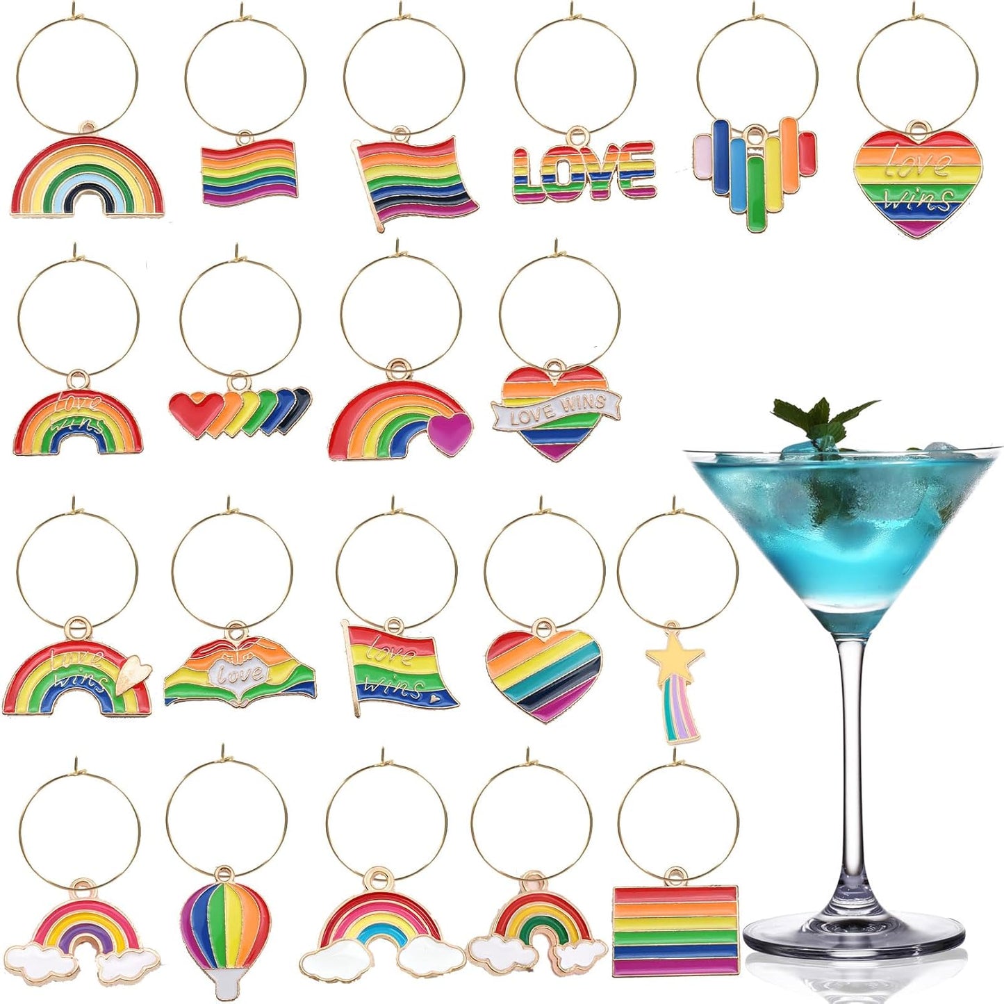 Wine Glass Charms Drink Identifiers Wine Charms For Stem Glasses Markers Glass Tags Travel Beach Themed Party Supplies