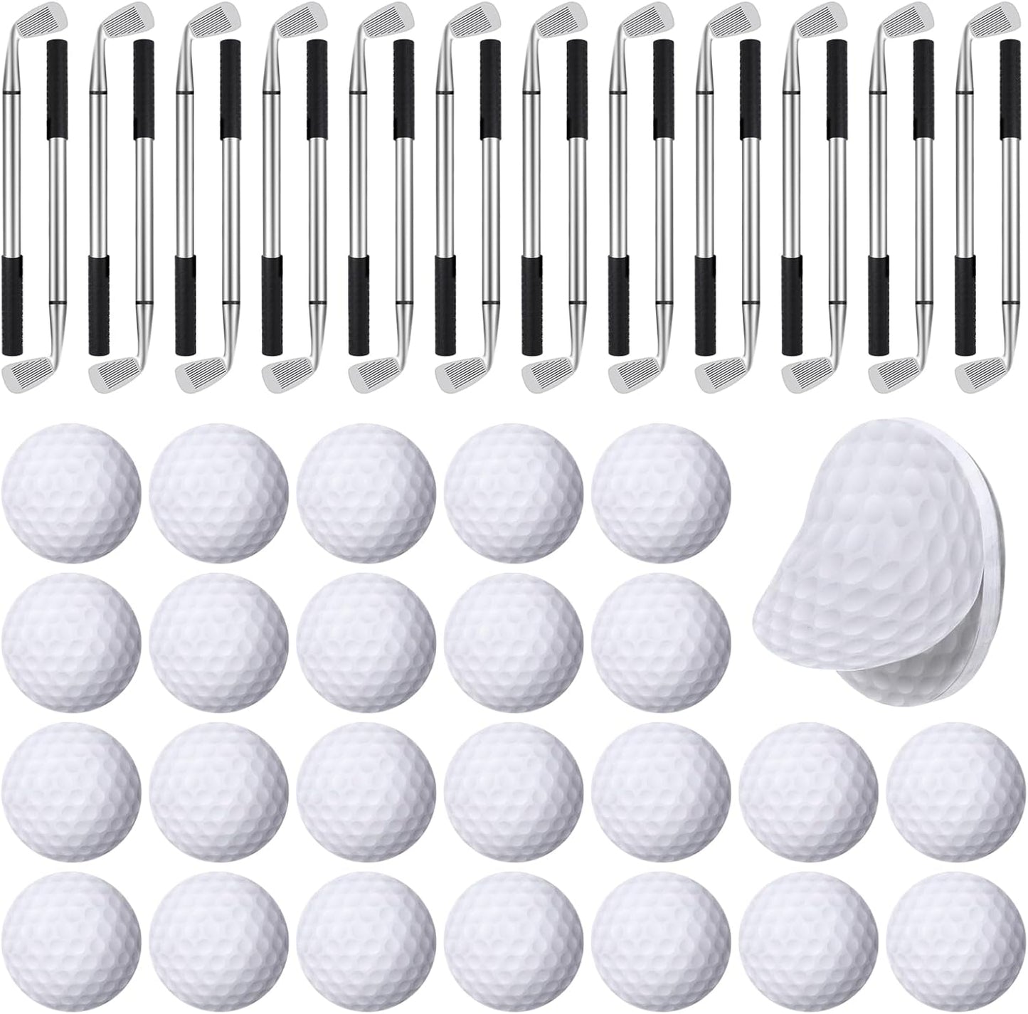 Jspupifip 48 Pcs Golf Party Favors Set 24 Golf Ballpoint Pen and 24 Pads Golf Sticky Notes Golf Clubs Pens Golf Party Favors Funny Pen Golfing Club Props Black Gel Ink for Golf Birthday Party Supplies