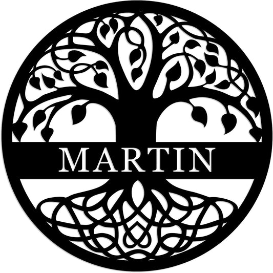 Personalized custom tree of life metal name tags, custom metal name signs, customize gifts for family and friends