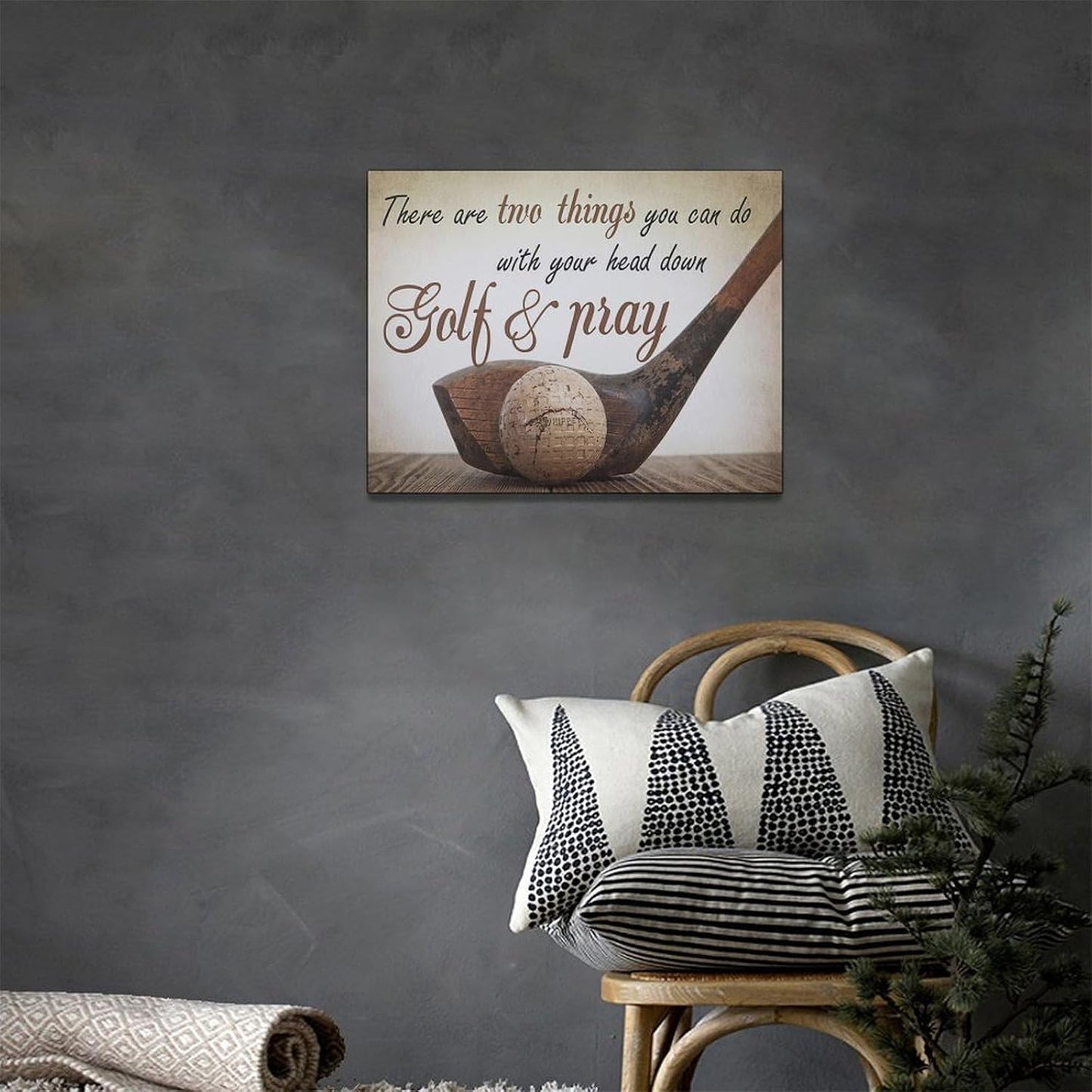 Golf Wall Art Sports Golf Pictures Wall Decor Motivational Quotes Canvas Painting Artwork Modern Home Decorations Framed for Bedroom Office Living Room 20"x24"