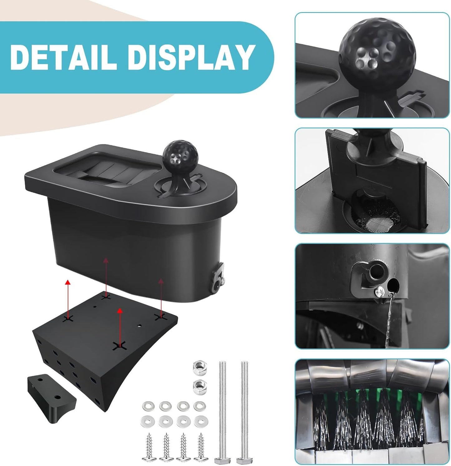 Golf Cart Ball Washer and Club Cleaner Kit, Golf Ball Cleaner and Club Head Washer with Golf Towel, Universal Golf Ball Washer Cleaner for EZGO, Club Car, Yamaha, Advanced EV, Star EV