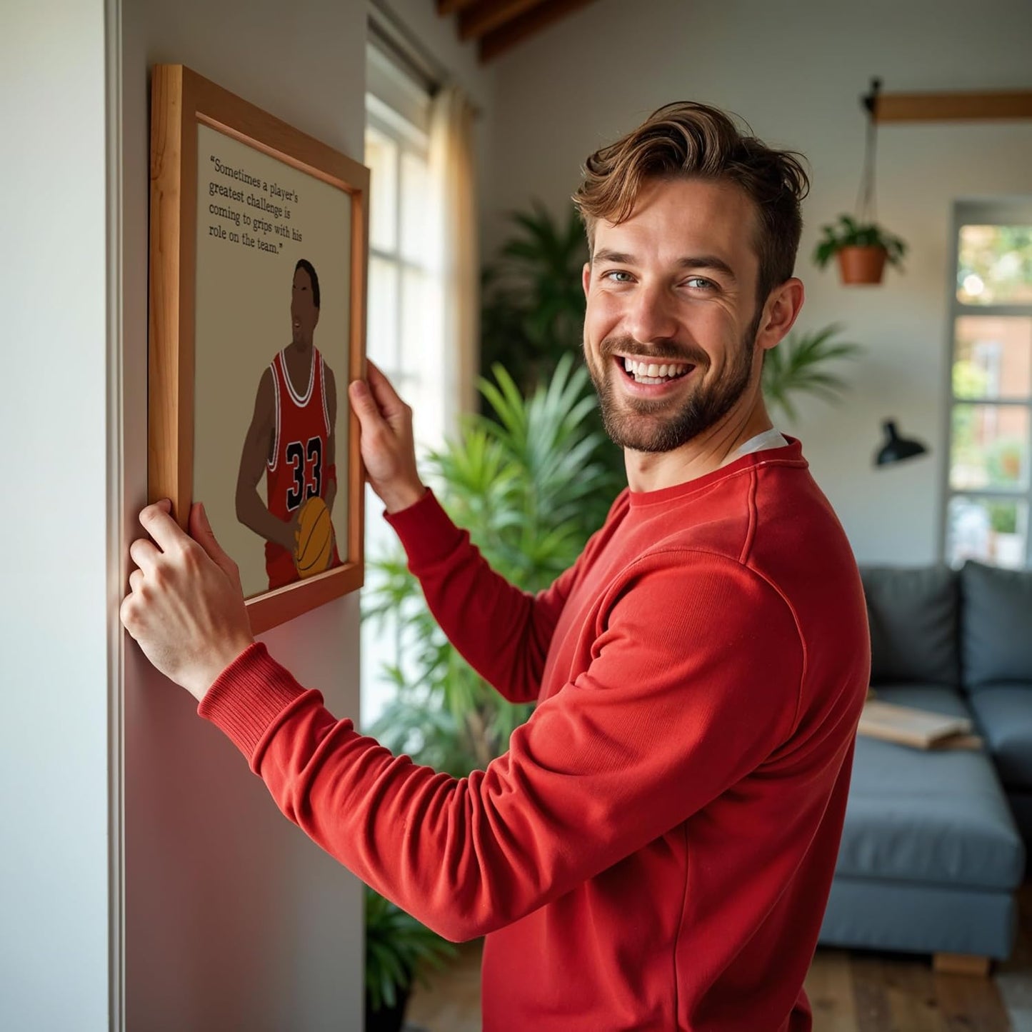 LOLUIS Motivational Basketball Superstar Hand-Drawn Artwork Sport Quote Wall Art Decorations (Unframed 8"x10", Basketball Player 8)