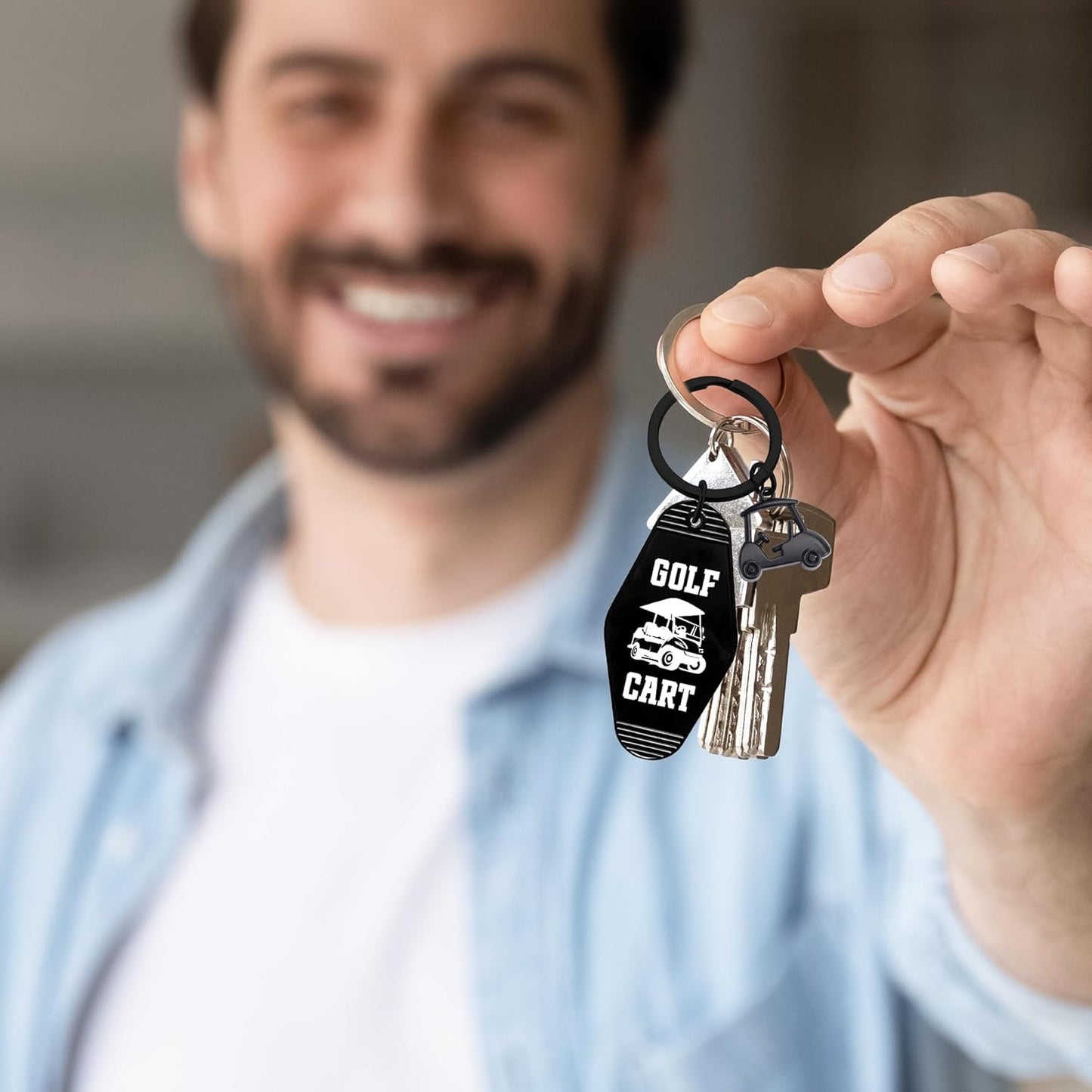 Golf Cart Keychain for Women Men - Keys To The Golf Cart Accessories Retro Metal Keychains for Golf Lovers Players