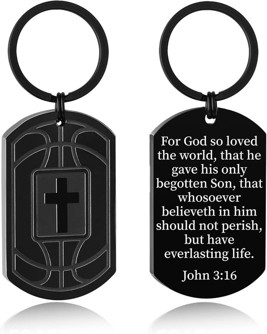 Football/Baseball/Soccer/Basketball Keychain for Men First Communion Baptism Confirmation Mens Gifts