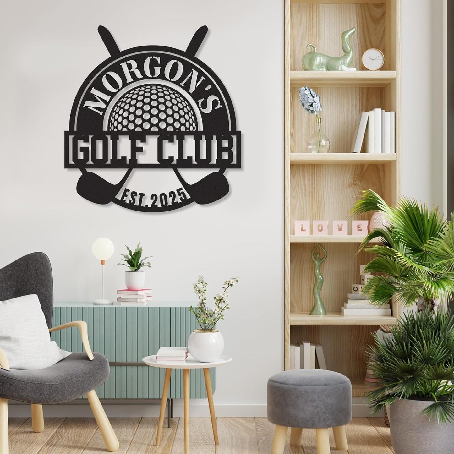 Personalized Golf Metal Wall Decor, Custom Name Sign, Porch Signs Outdoor, Home Deocr, Vintage Golf Wall Art for Man Cave Office Garage Bar Pub, Personalized Golf Gifts for Men Dad Color03