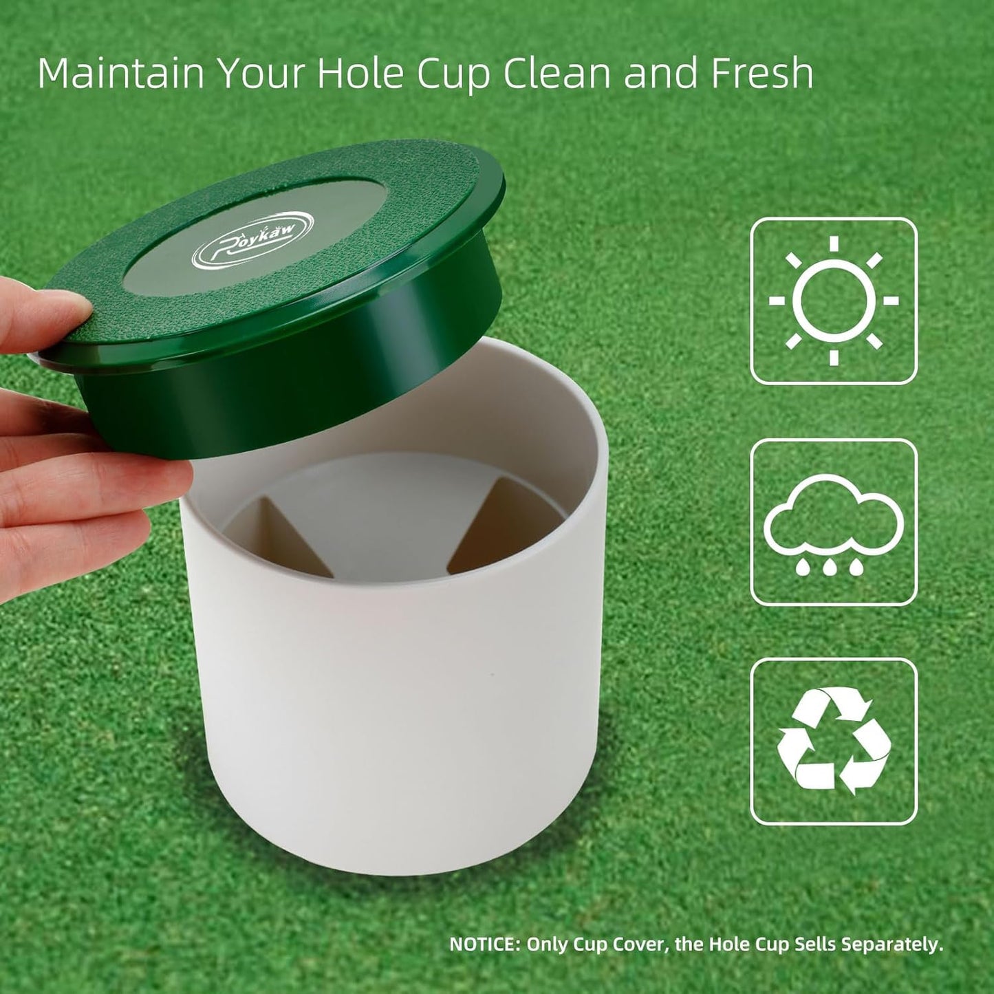 Roykaw Golf Cup Cover, Golf Putting Green Hole Covers for Golf Course Hole/Golf Practice Training Aids Holes, ABS Golf Hole Cover, Non-Slip, Conforms to USGA Standard