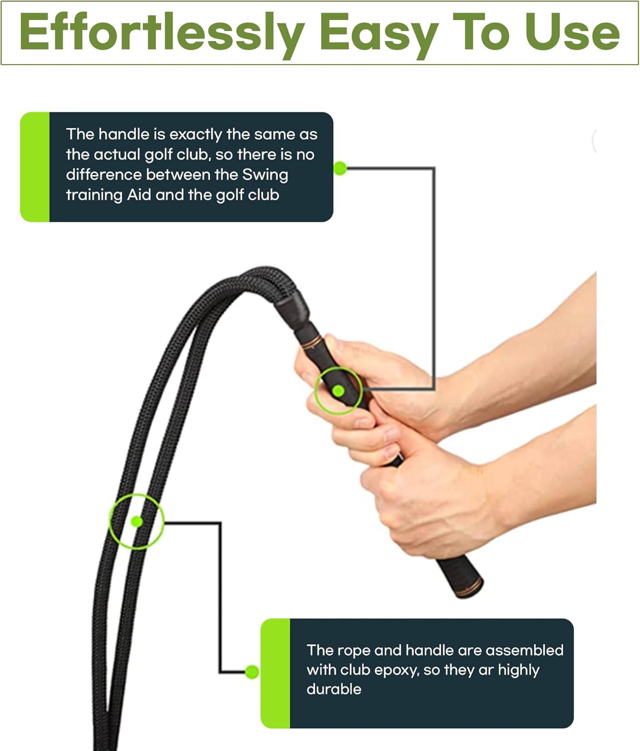 Golf Swing Training Aid - Premium Rope Trainer Equipment (RopeSwing)