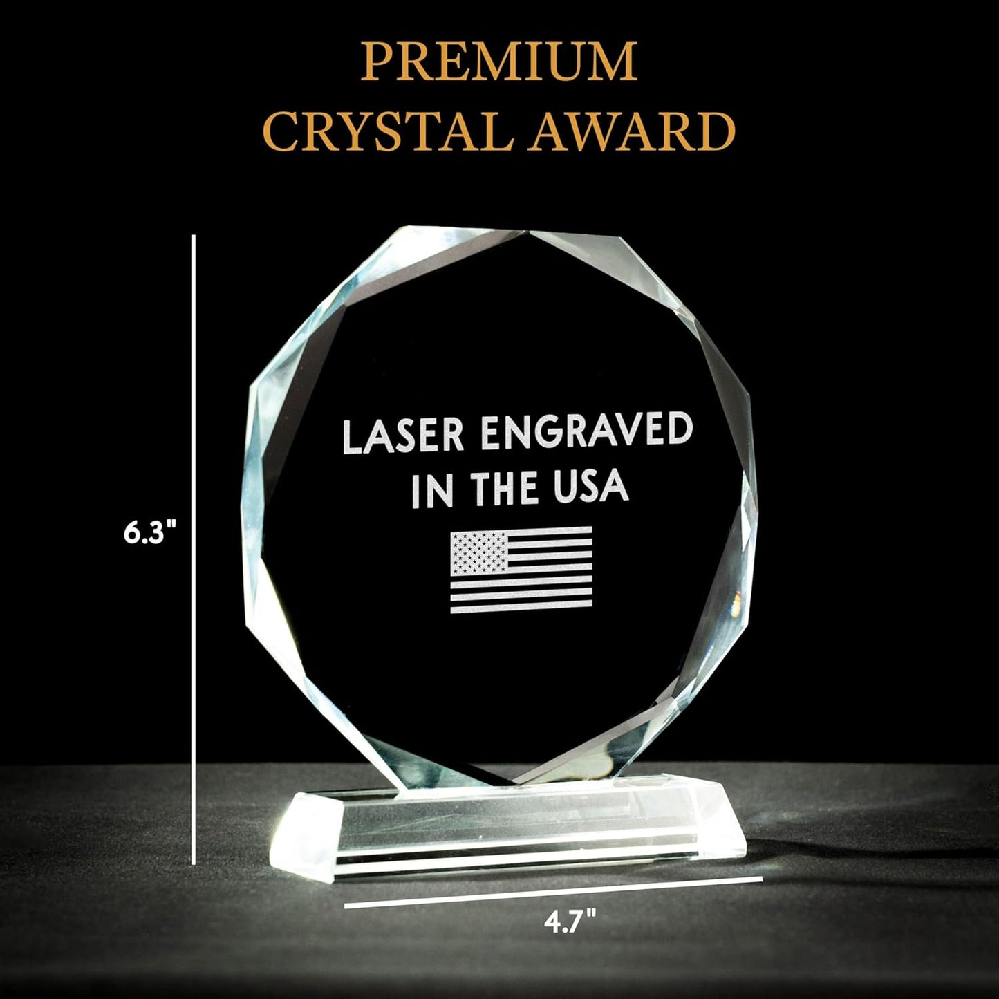 Personalized Golf Crystal Awards, Hole in One Glass Trophy - Custom 6'' Appreciation Plaque, Engraved Golf Gifts for Golf Lovers